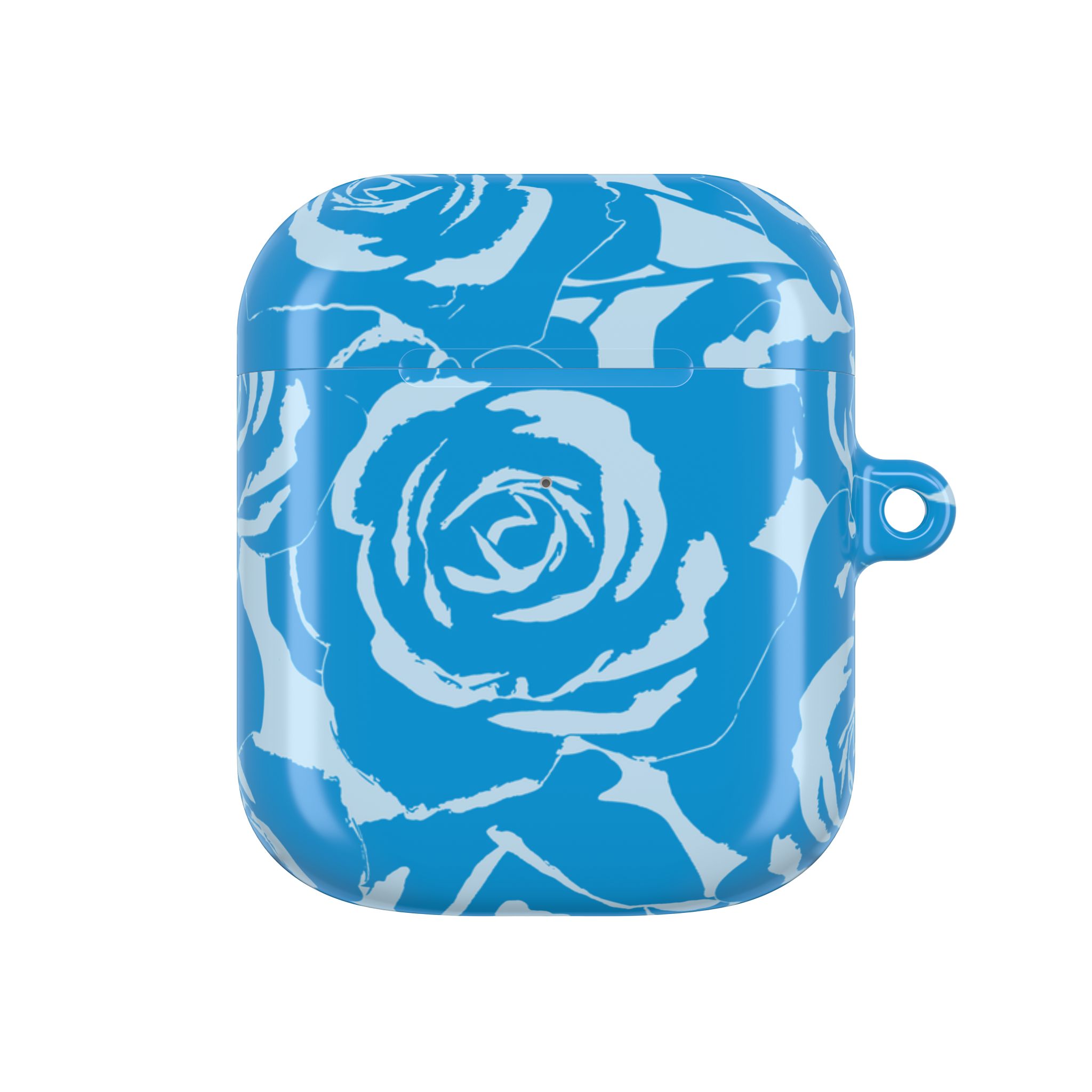 Blue Floral AirPods Case | Soft Aesthetic Earbud Case with Keychain - Image 18