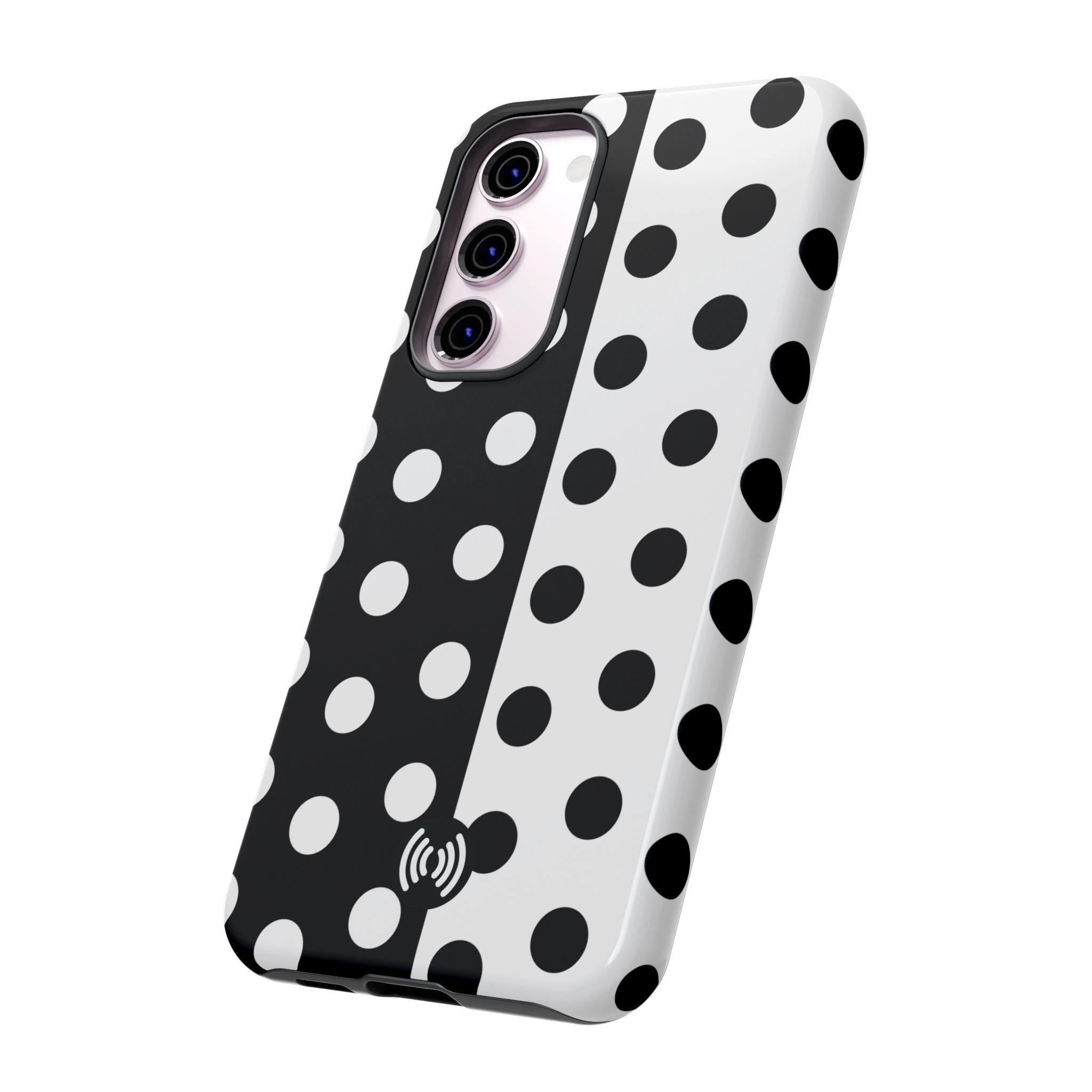 Polka Dot Black & White Split Design Phone Case — Cellfinds - Image 8