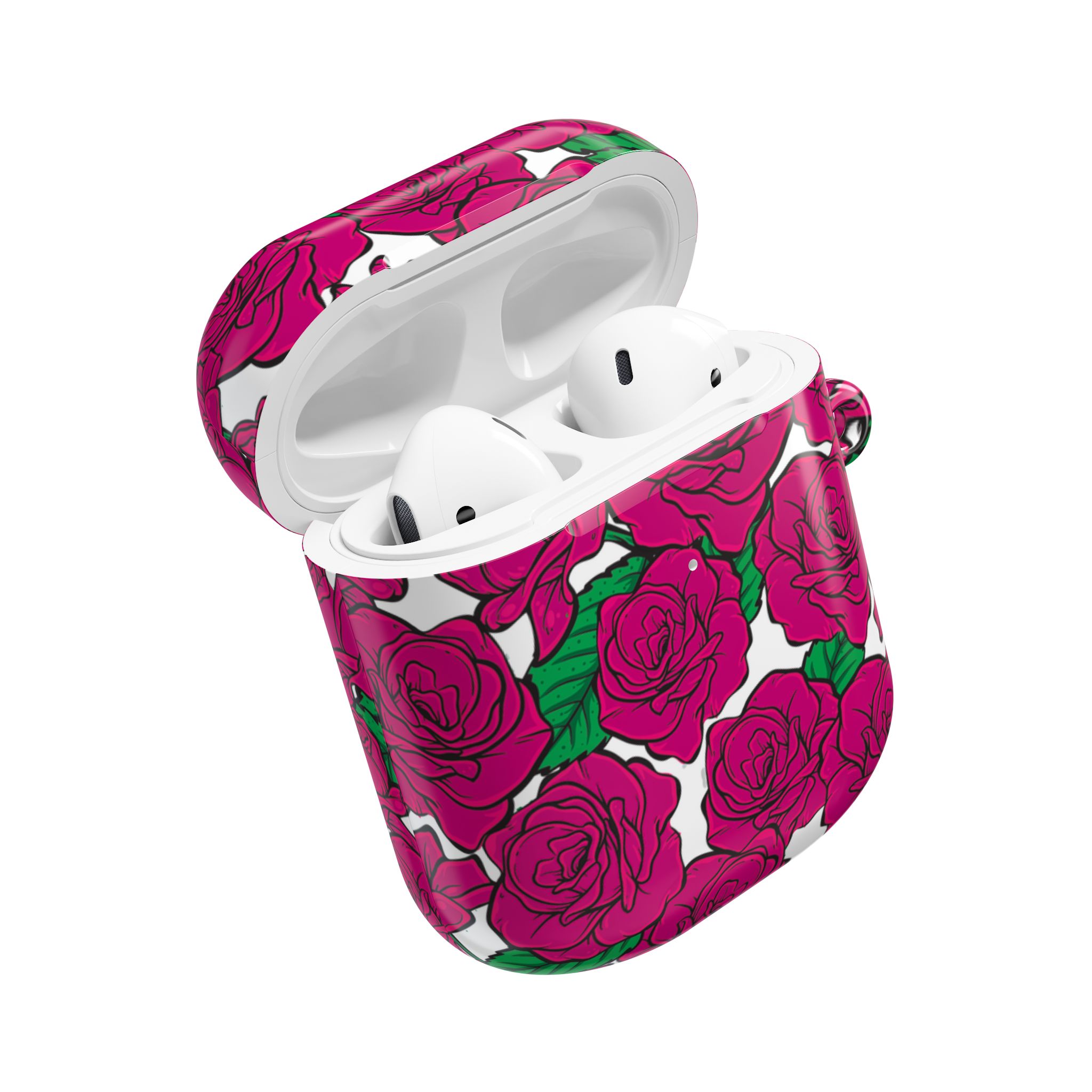 Magenta Rose AirPods Case with Keyring - Image 25