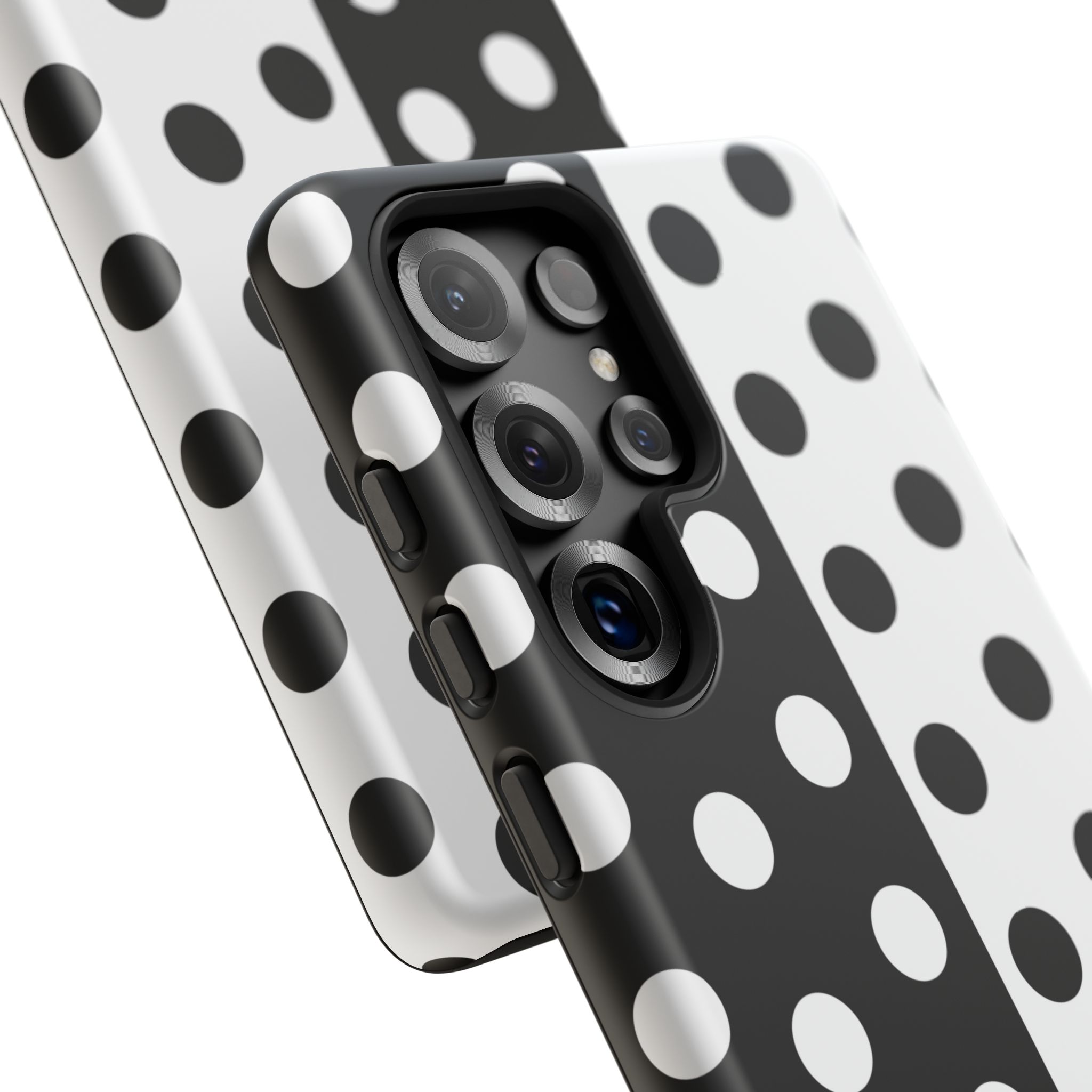 Polka Dot Black & White Split Design Phone Case — Cellfinds - Image 104