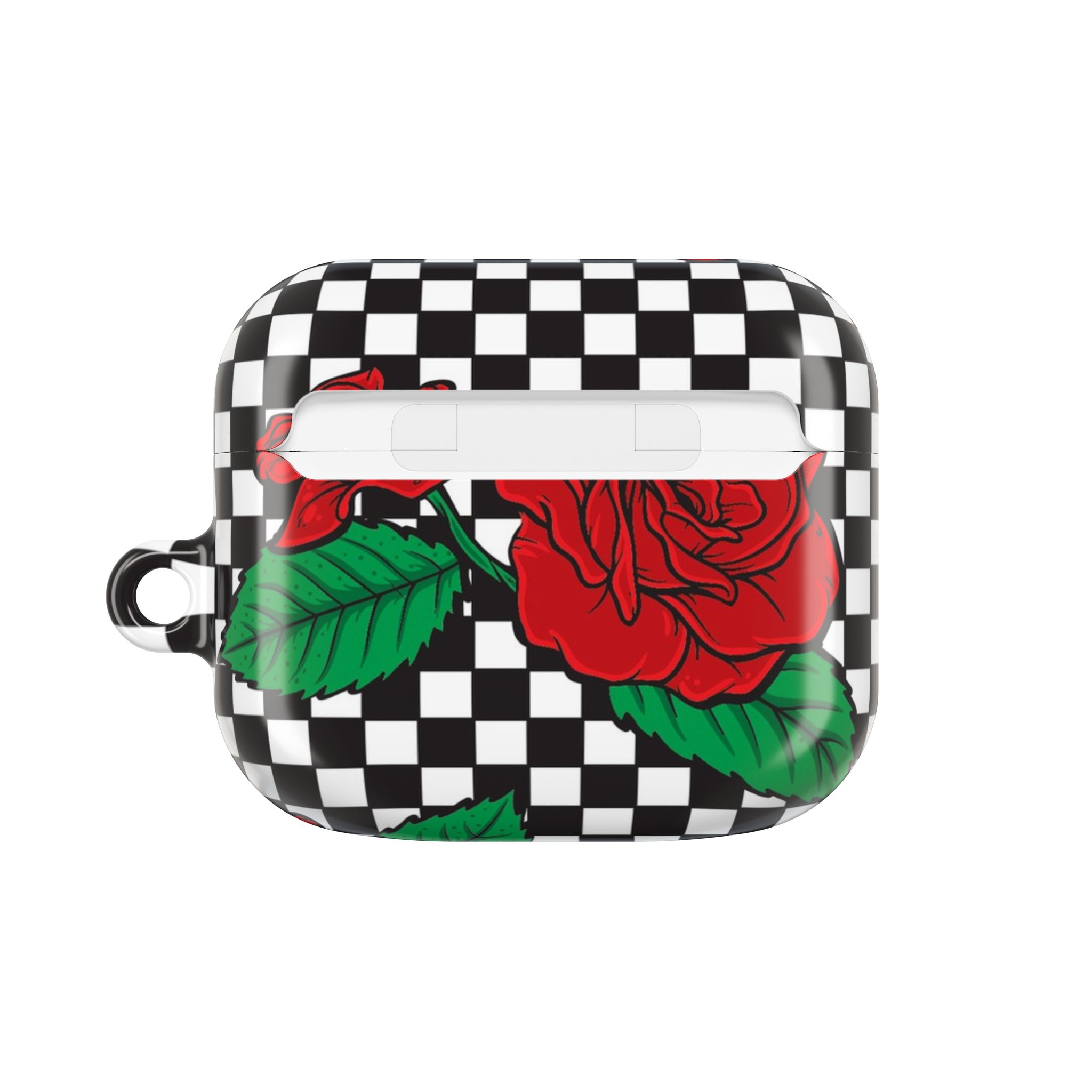 Checkerboard Rose AirPods Case with Keyring - Image 7