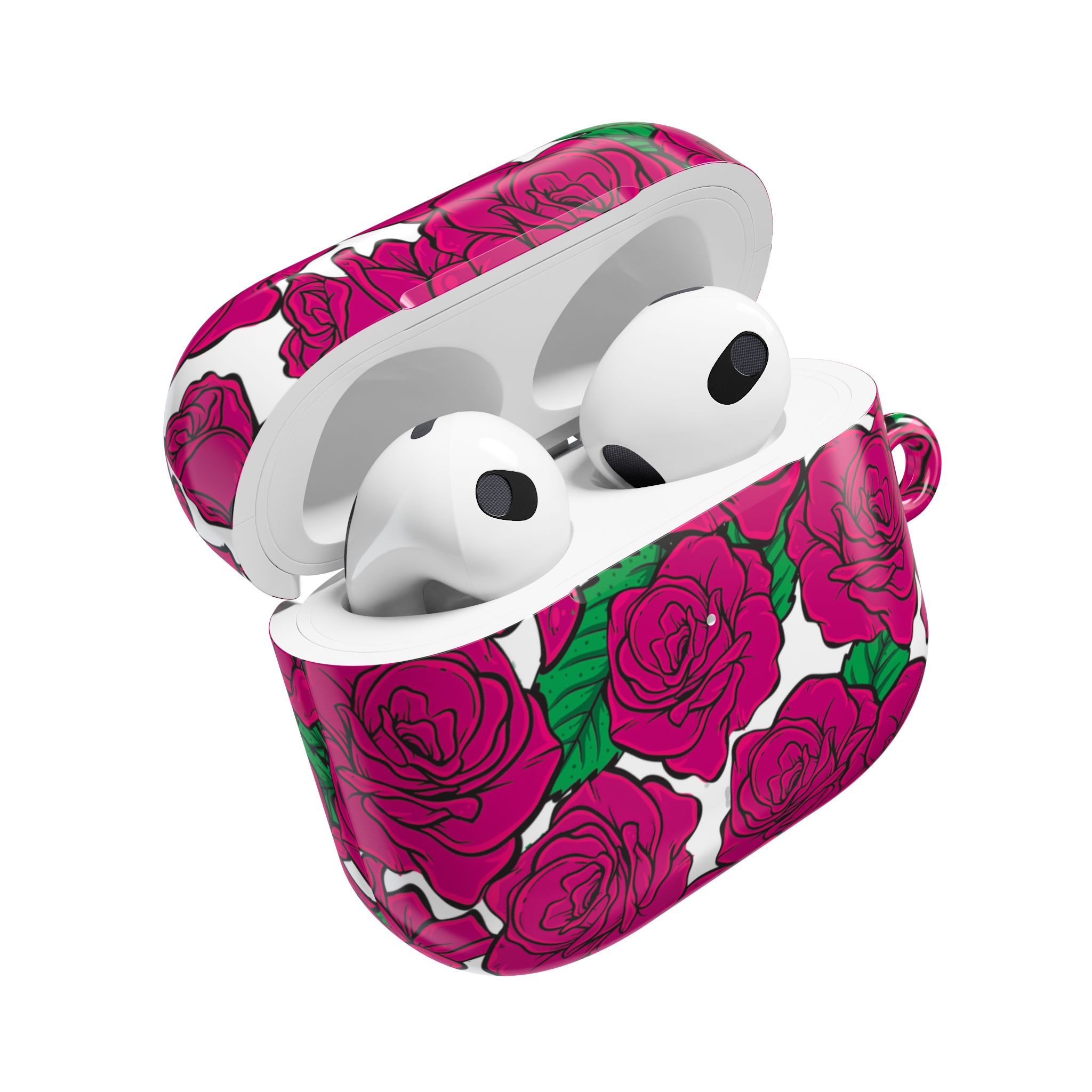 Magenta Rose AirPods Case with Keyring - Image 9