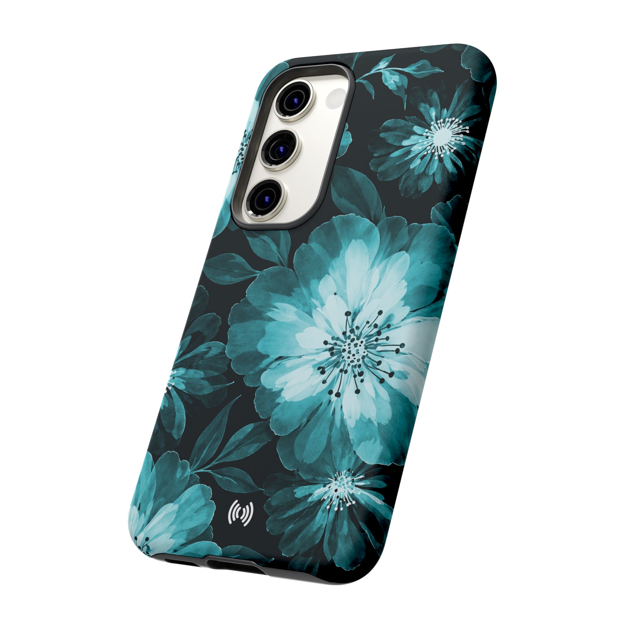 Teal Floral Botanical Phone Case - Image 3