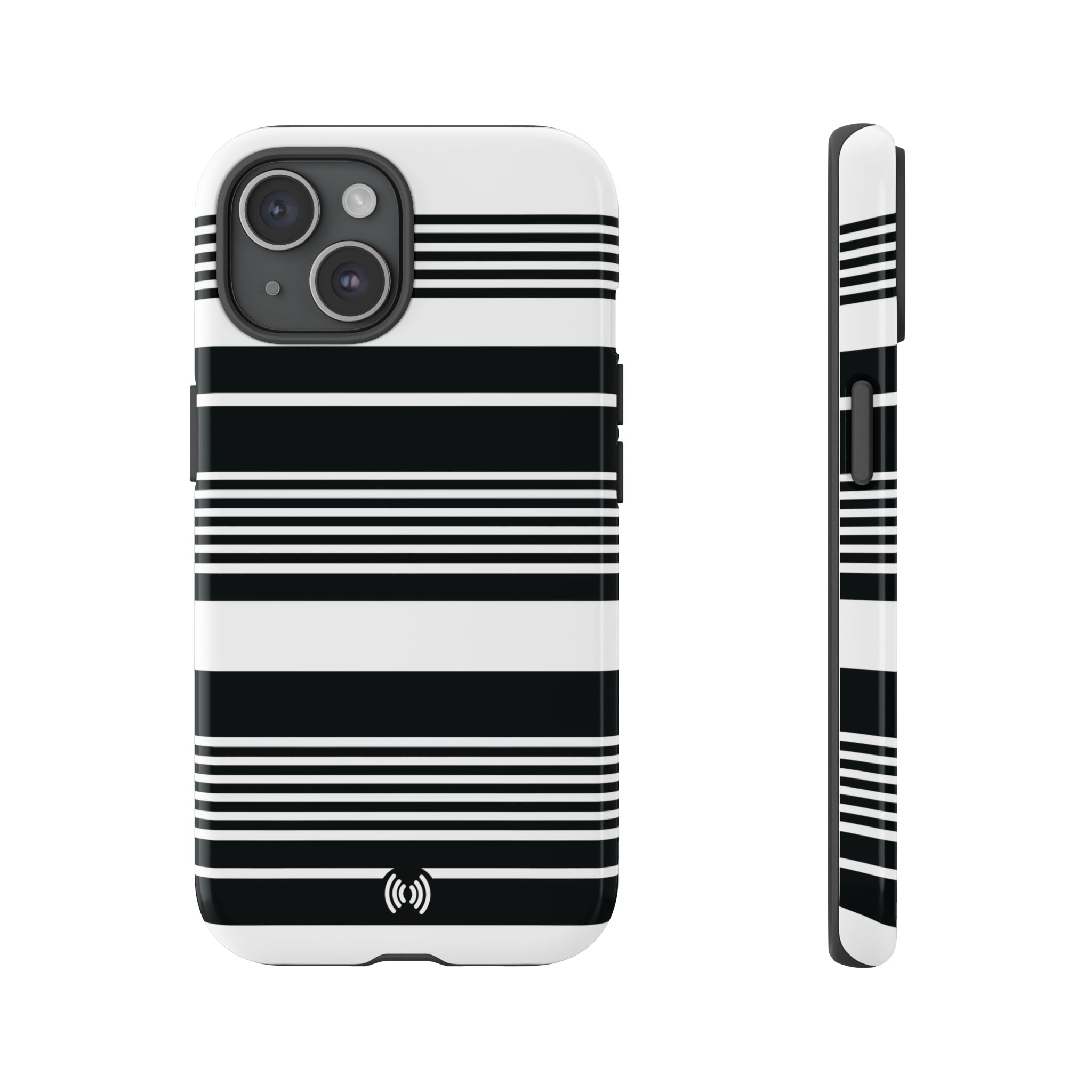 Black & White Striped Phone Case - Image 7