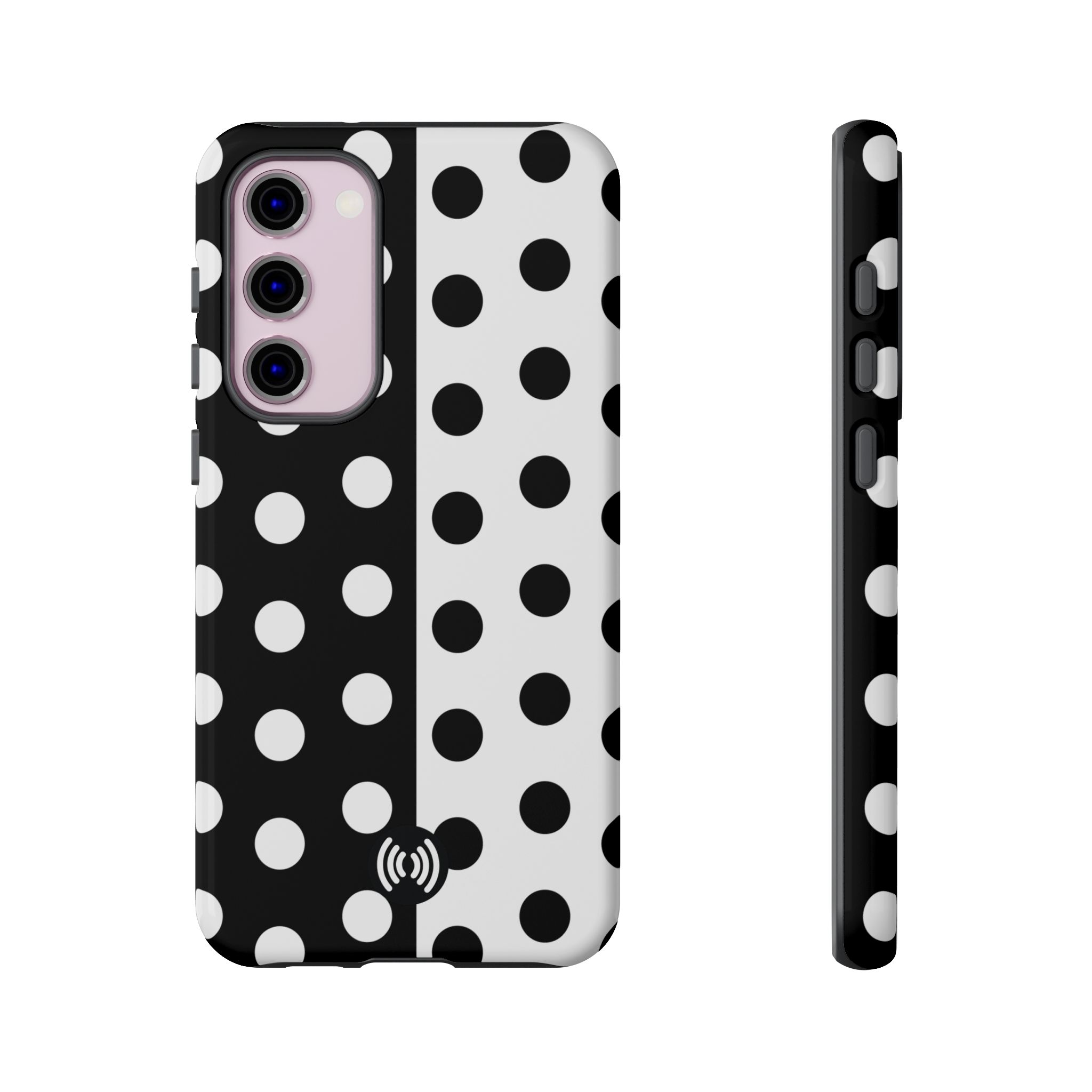 Polka Dot Black & White Split Design Phone Case — Cellfinds - Image 7