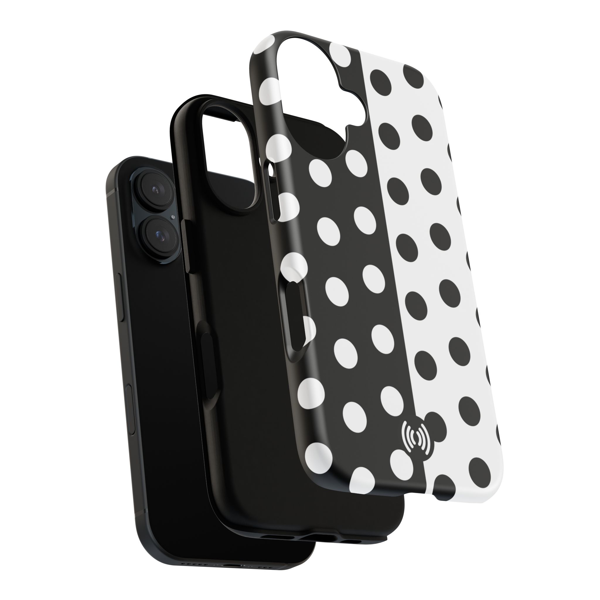 Polka Dot Black & White Split Design Phone Case — Cellfinds - Image 64