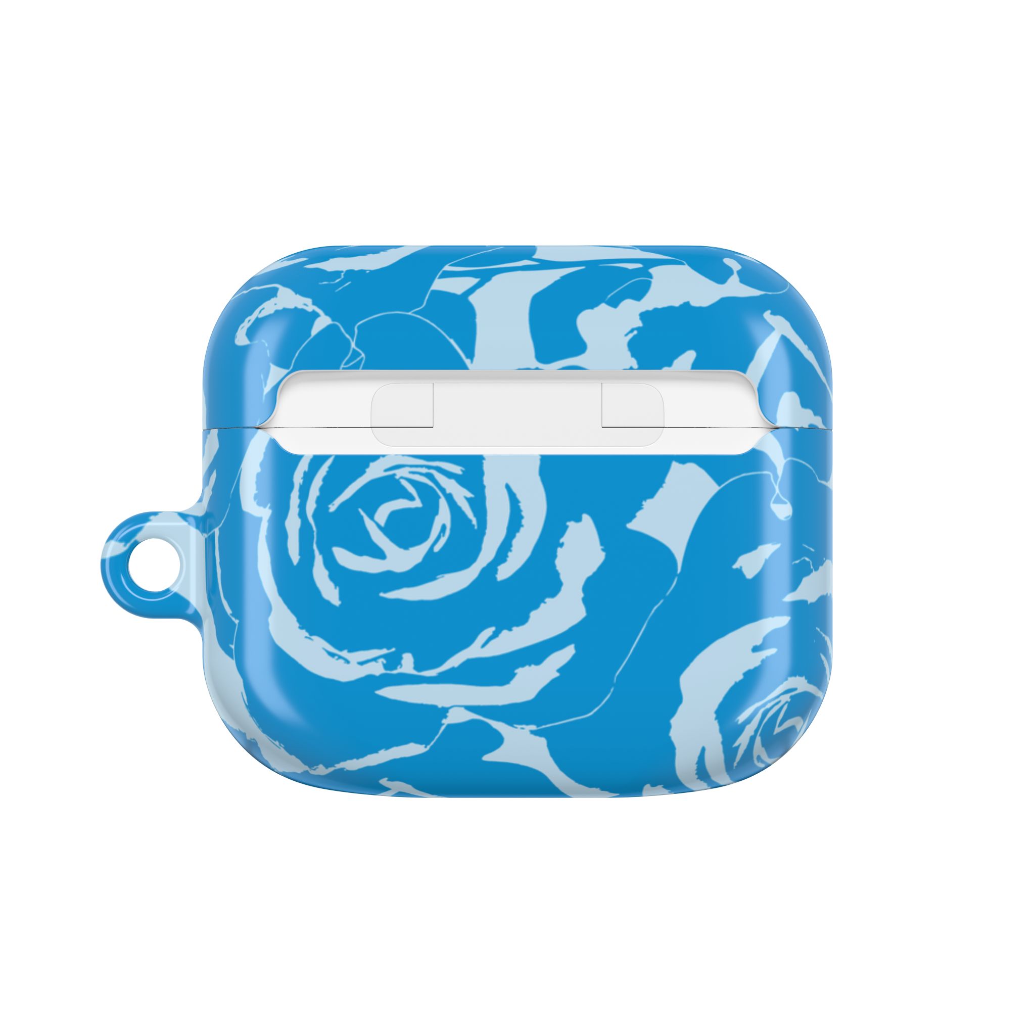 Blue Floral AirPods Case | Soft Aesthetic Earbud Case with Keychain - Image 7