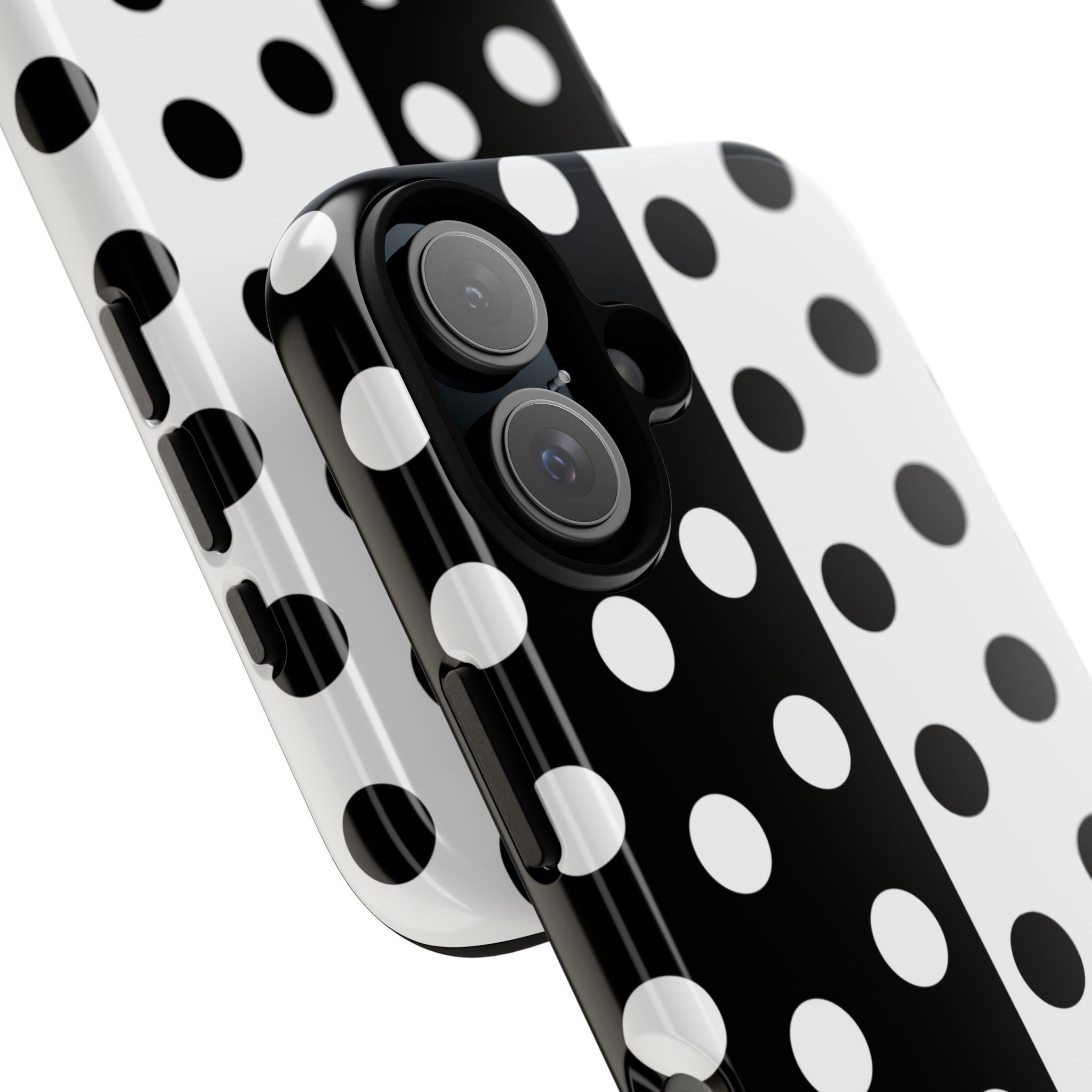 Polka Dot Black & White Split Design Phone Case — Cellfinds - Image 60