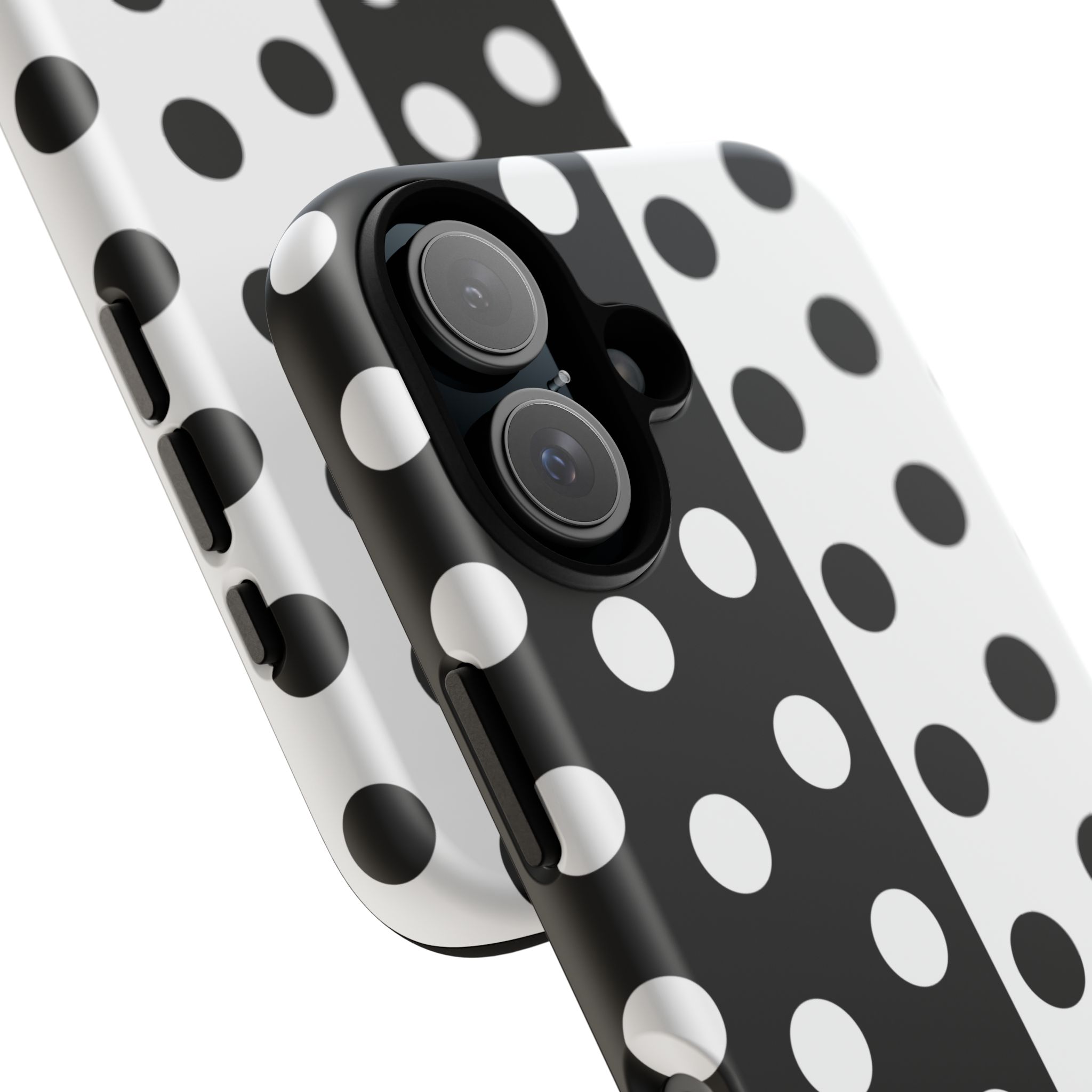 Polka Dot Black & White Split Design Phone Case — Cellfinds - Image 63
