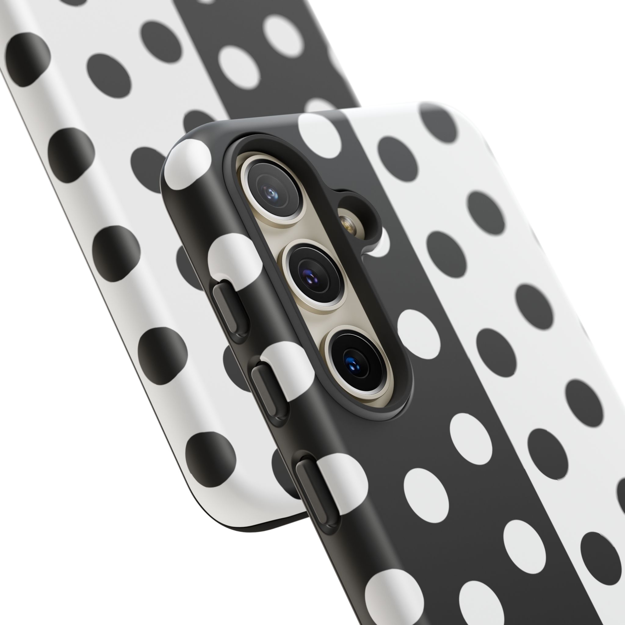 Polka Dot Black & White Split Design Phone Case — Cellfinds - Image 40