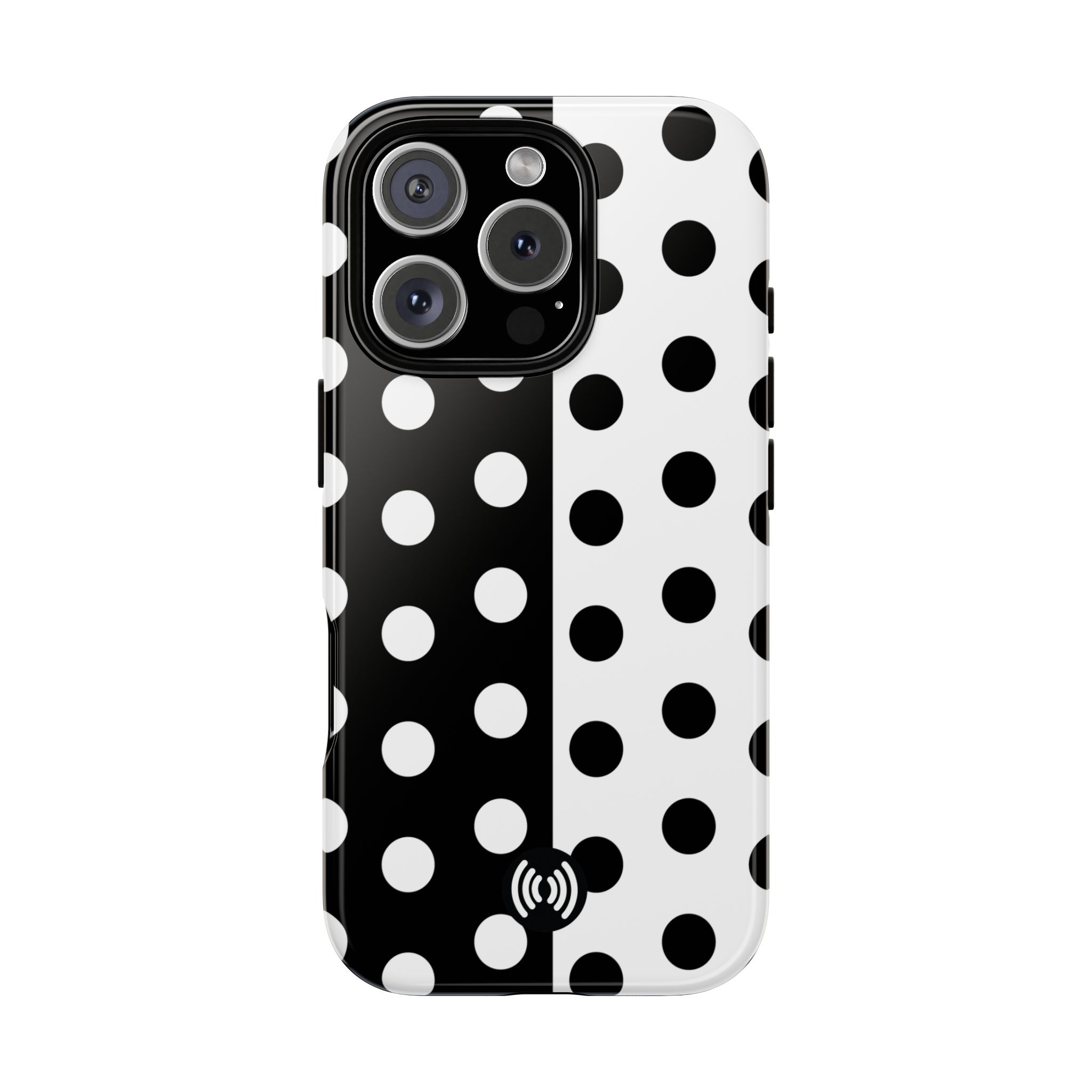 Polka Dot Black & White Split Design Phone Case — Cellfinds - Image 71