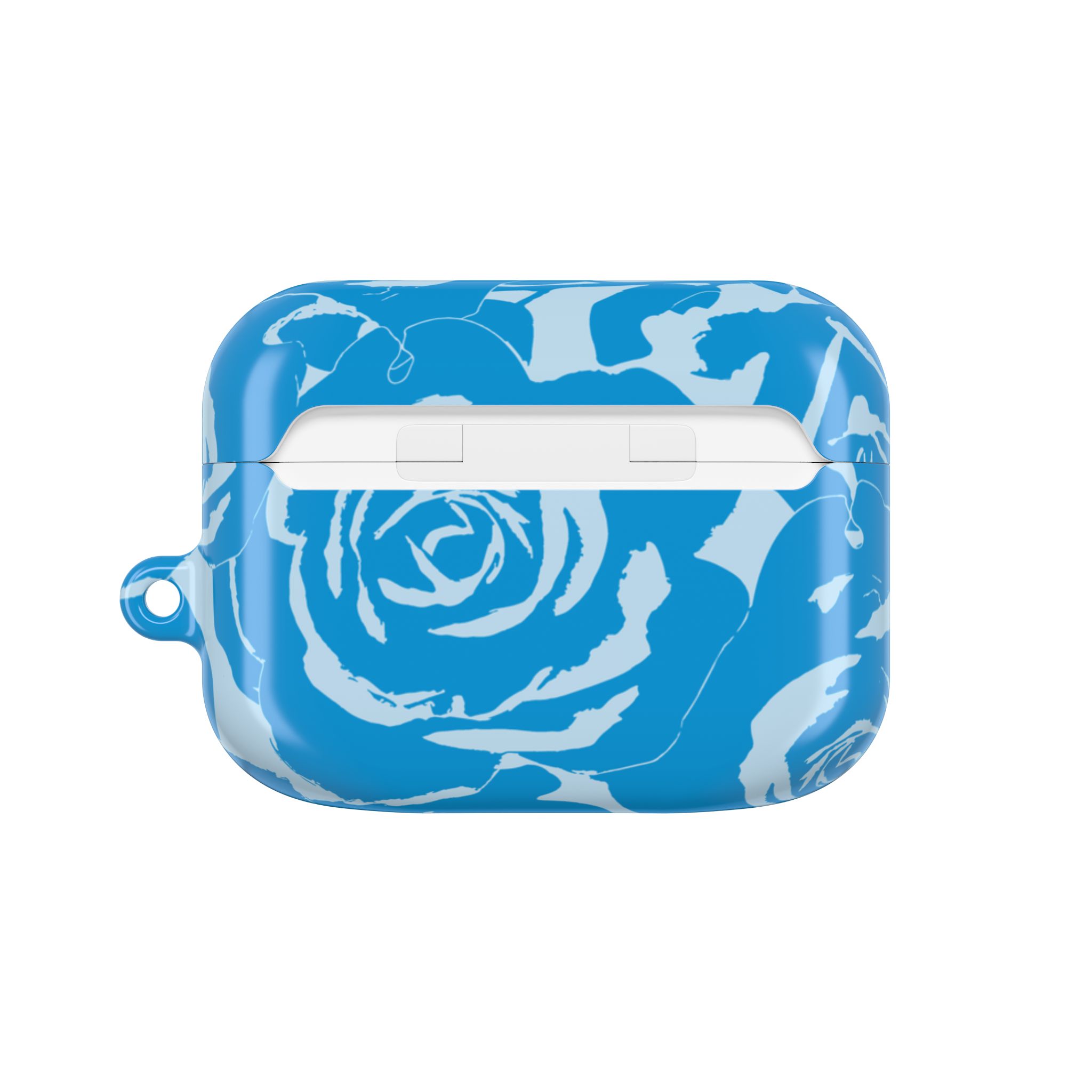 Blue Floral AirPods Case | Soft Aesthetic Earbud Case with Keychain - Image 11