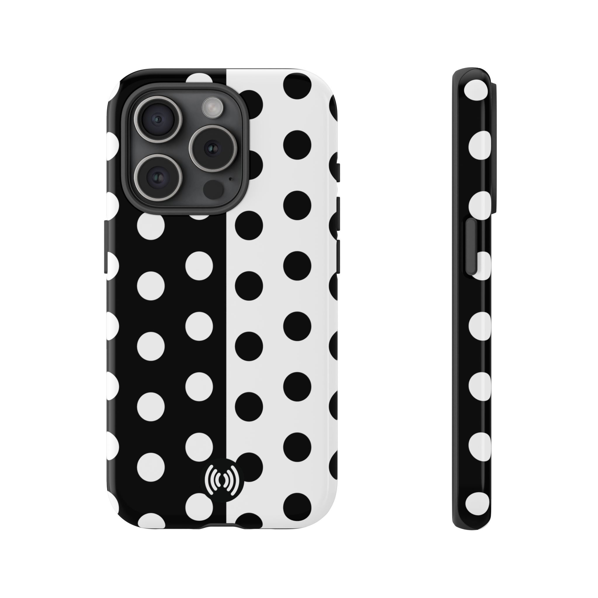 Polka Dot Black & White Split Design Phone Case — Cellfinds - Image 27