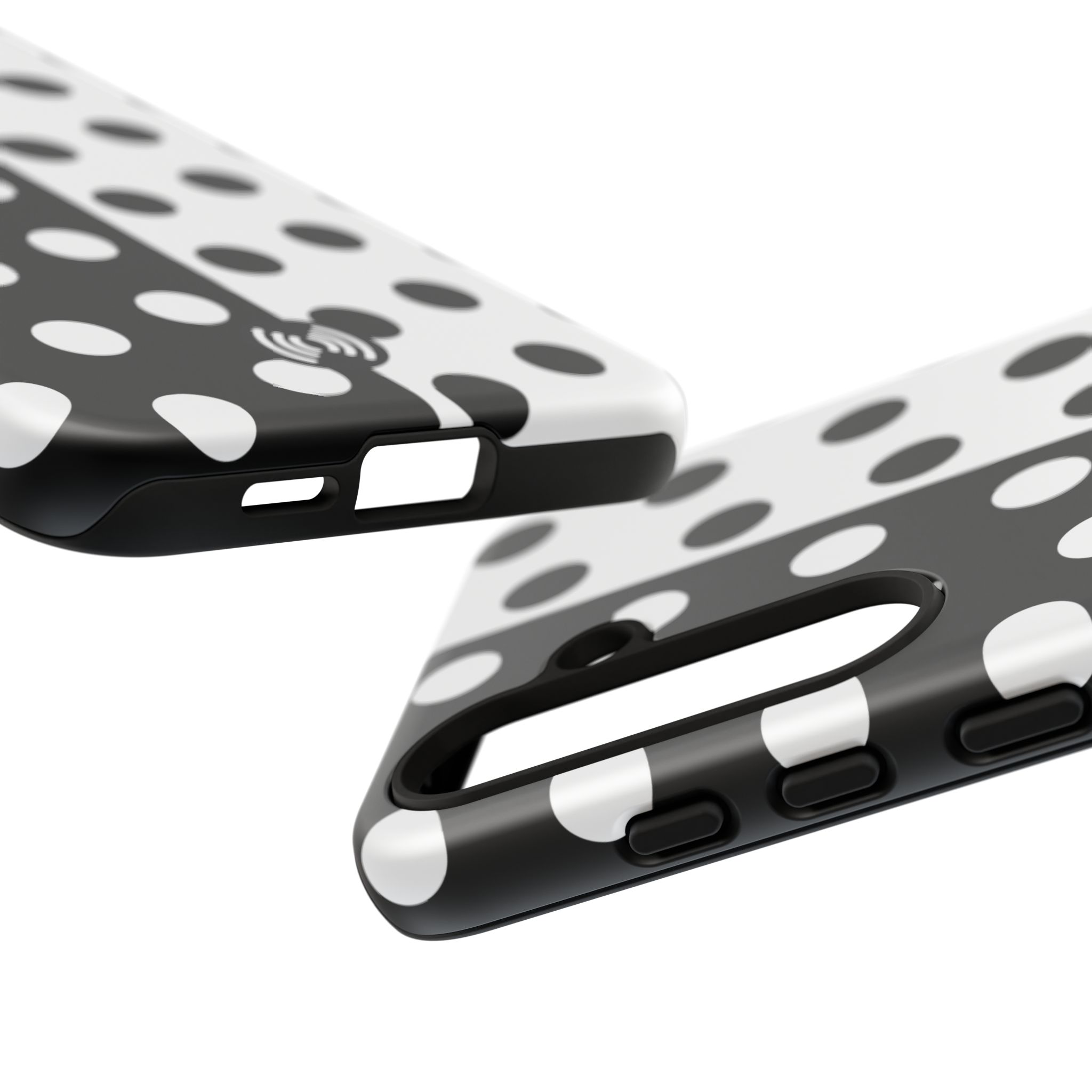 Polka Dot Black & White Split Design Phone Case — Cellfinds - Image 49