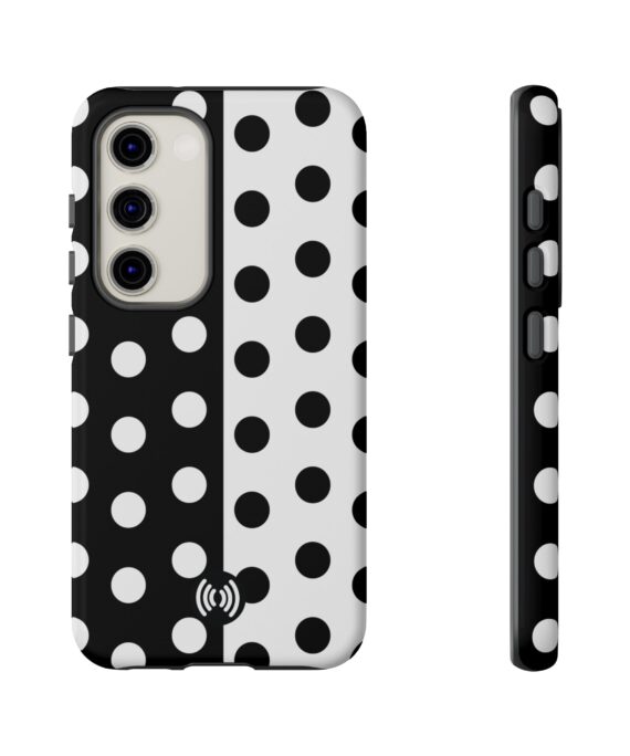 Polka Dot Black & White Split Design Phone Case —  Cellfinds