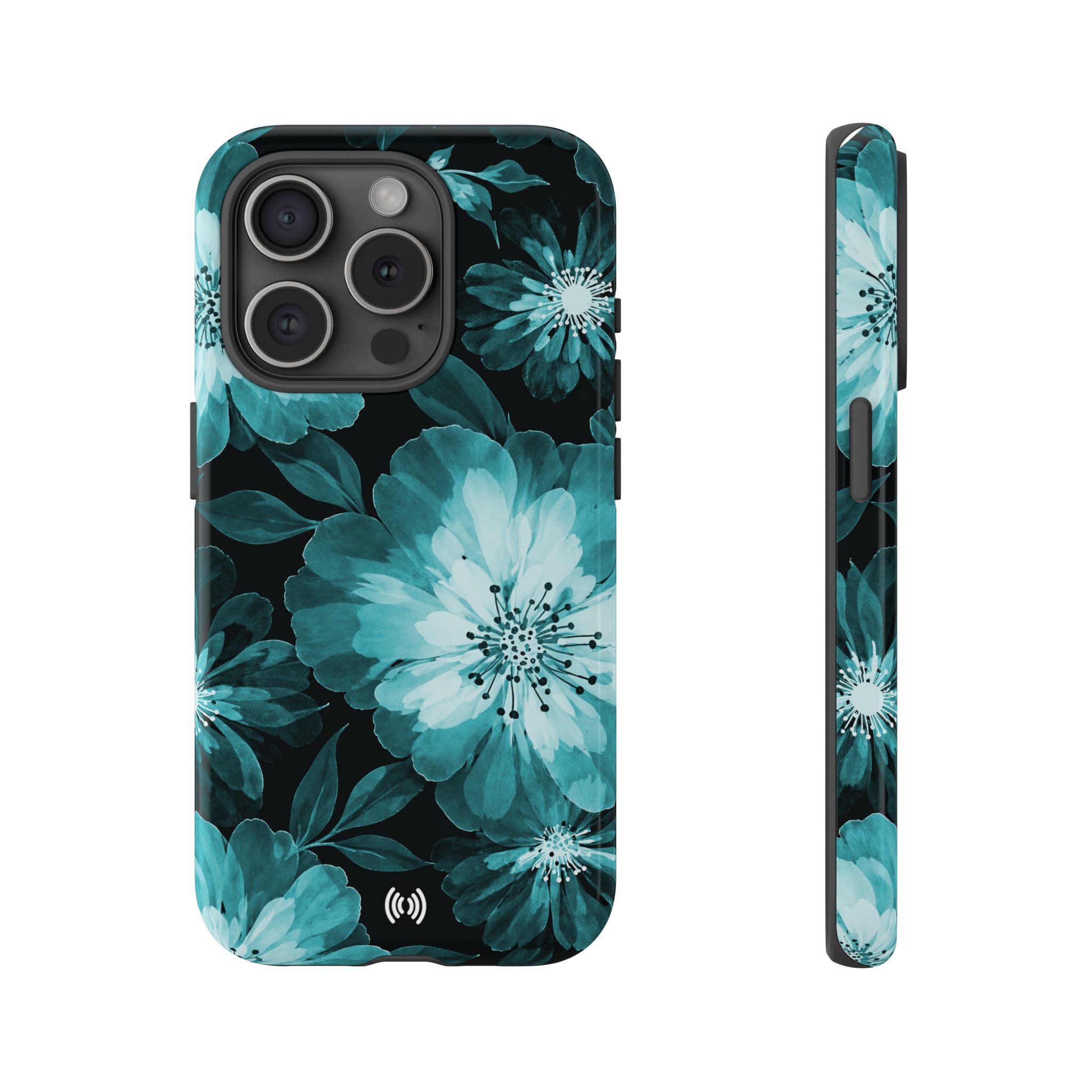 Teal Floral Botanical Phone Case - Image 4