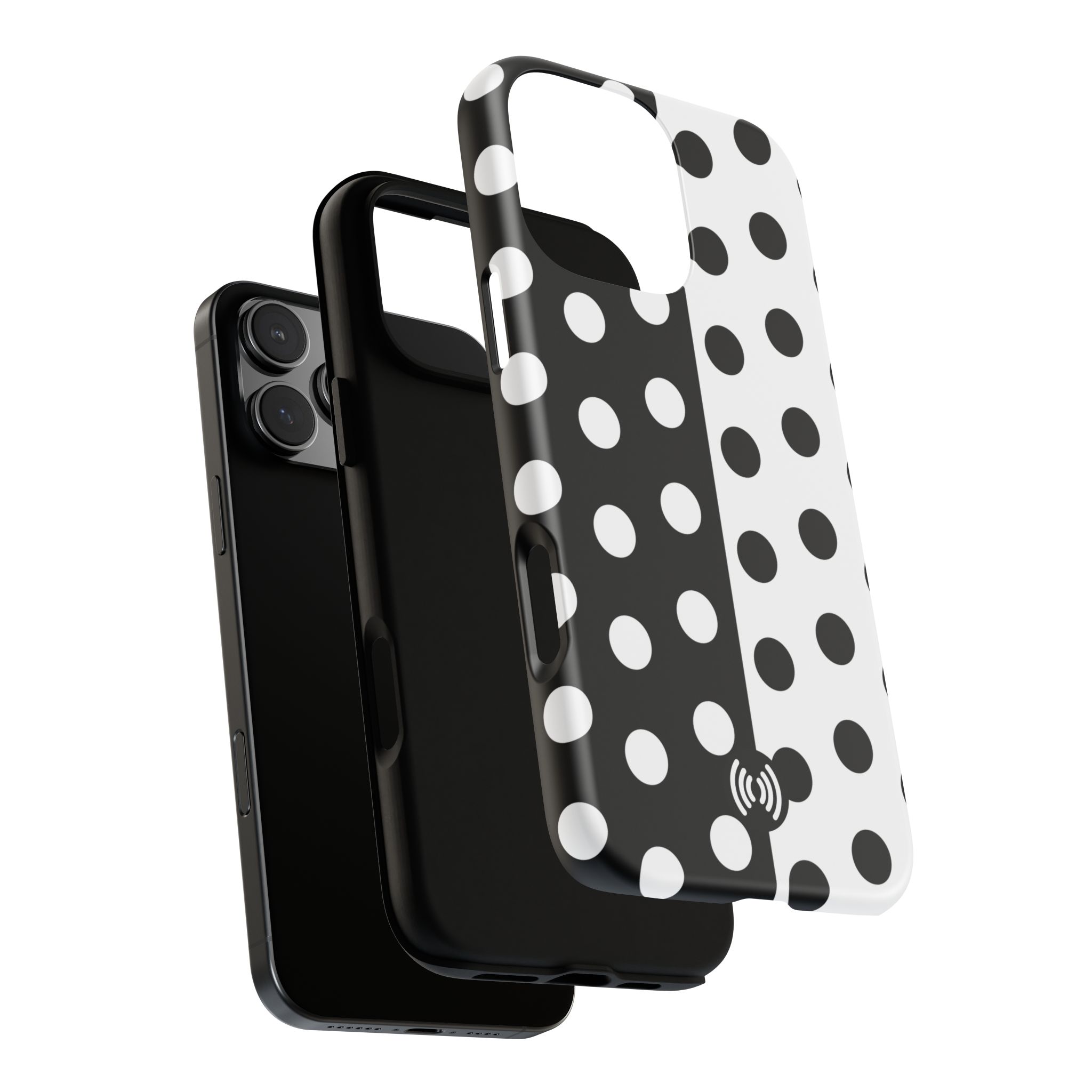Polka Dot Black & White Split Design Phone Case — Cellfinds - Image 82