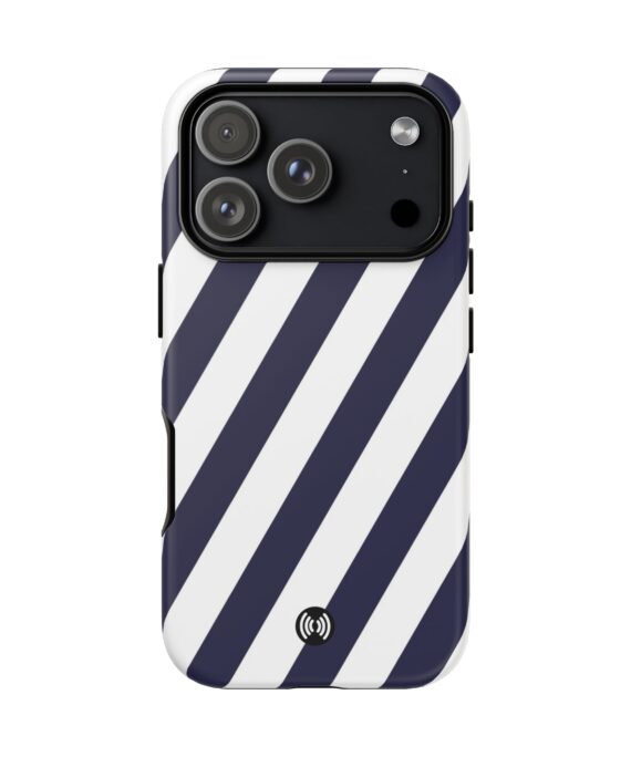 Navy Diagonal Stripe Phone Case