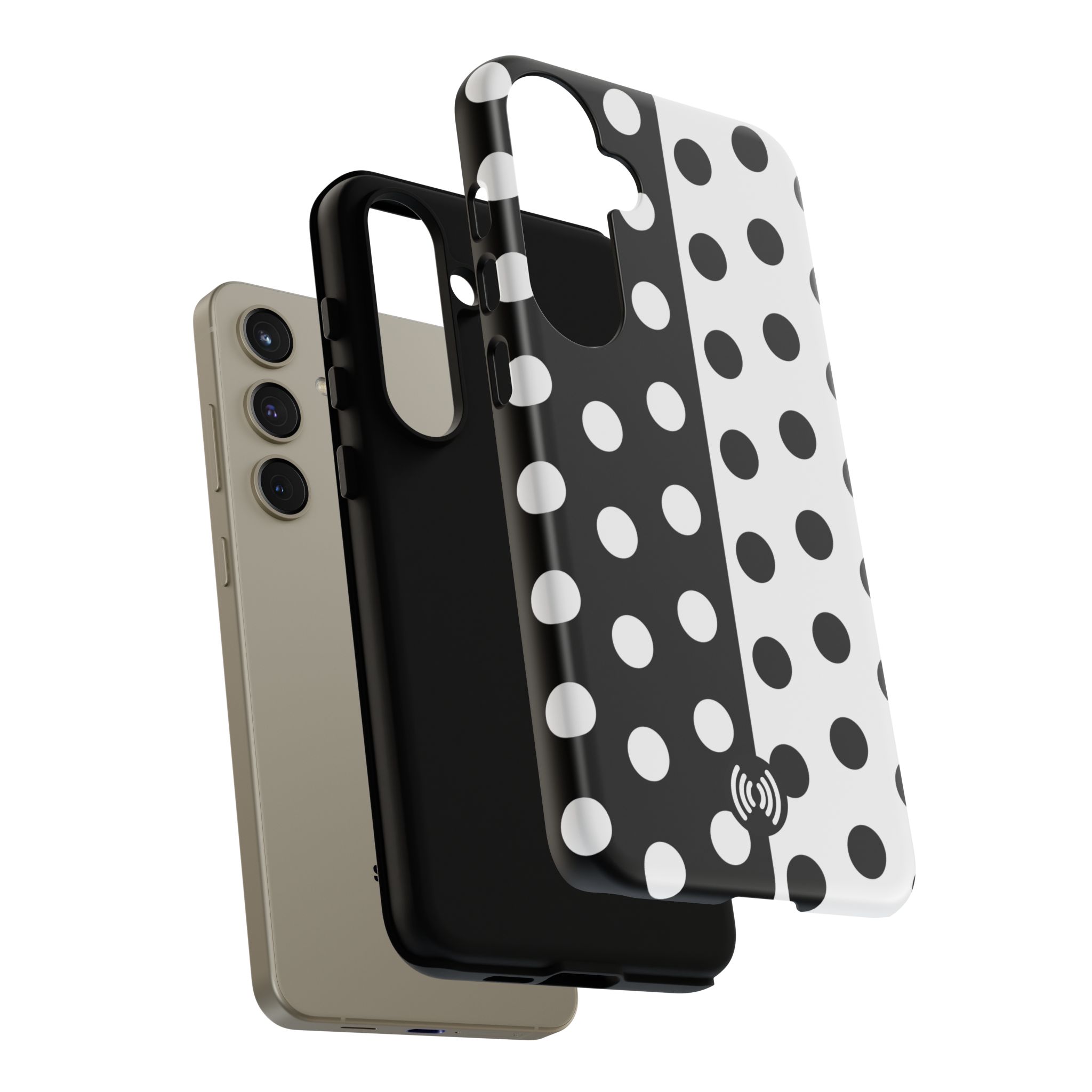 Polka Dot Black & White Split Design Phone Case — Cellfinds - Image 50