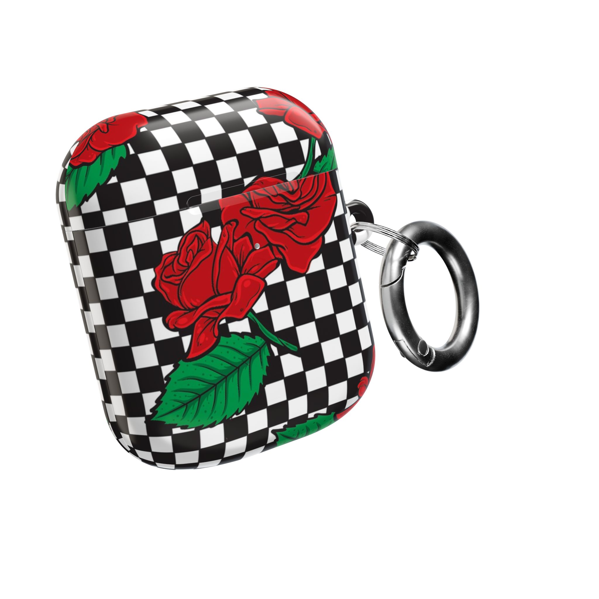 Checkerboard Rose AirPods Case with Keyring - Image 24