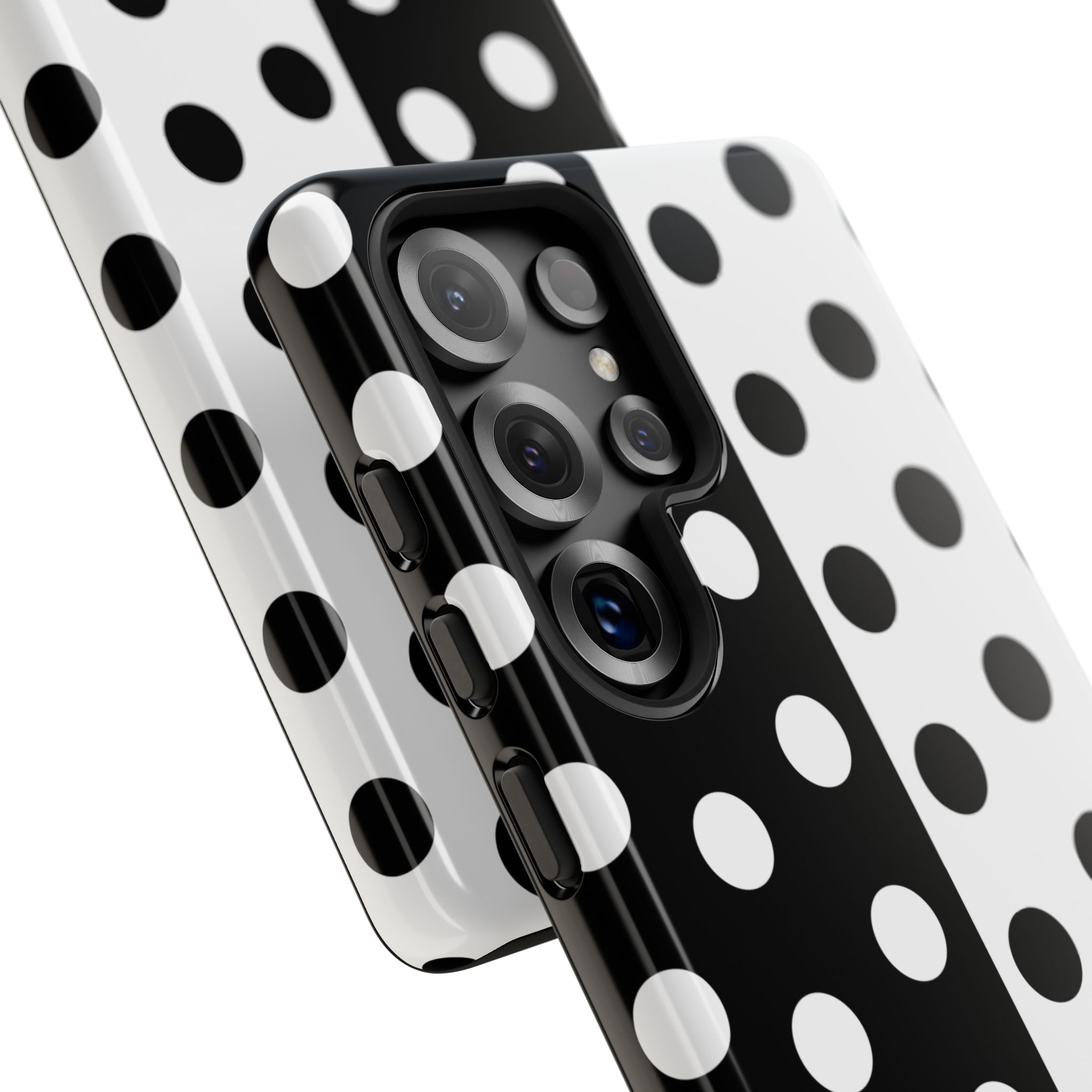 Polka Dot Black & White Split Design Phone Case — Cellfinds - Image 100