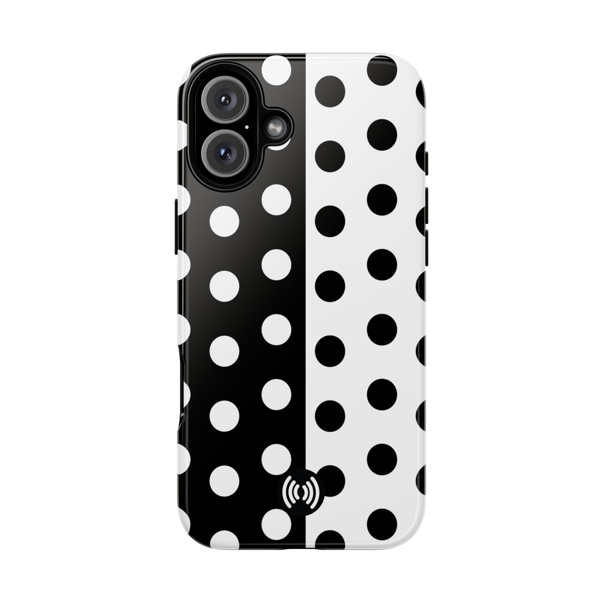 Polka Dot Black & White Split Design Phone Case — Cellfinds - Image 65