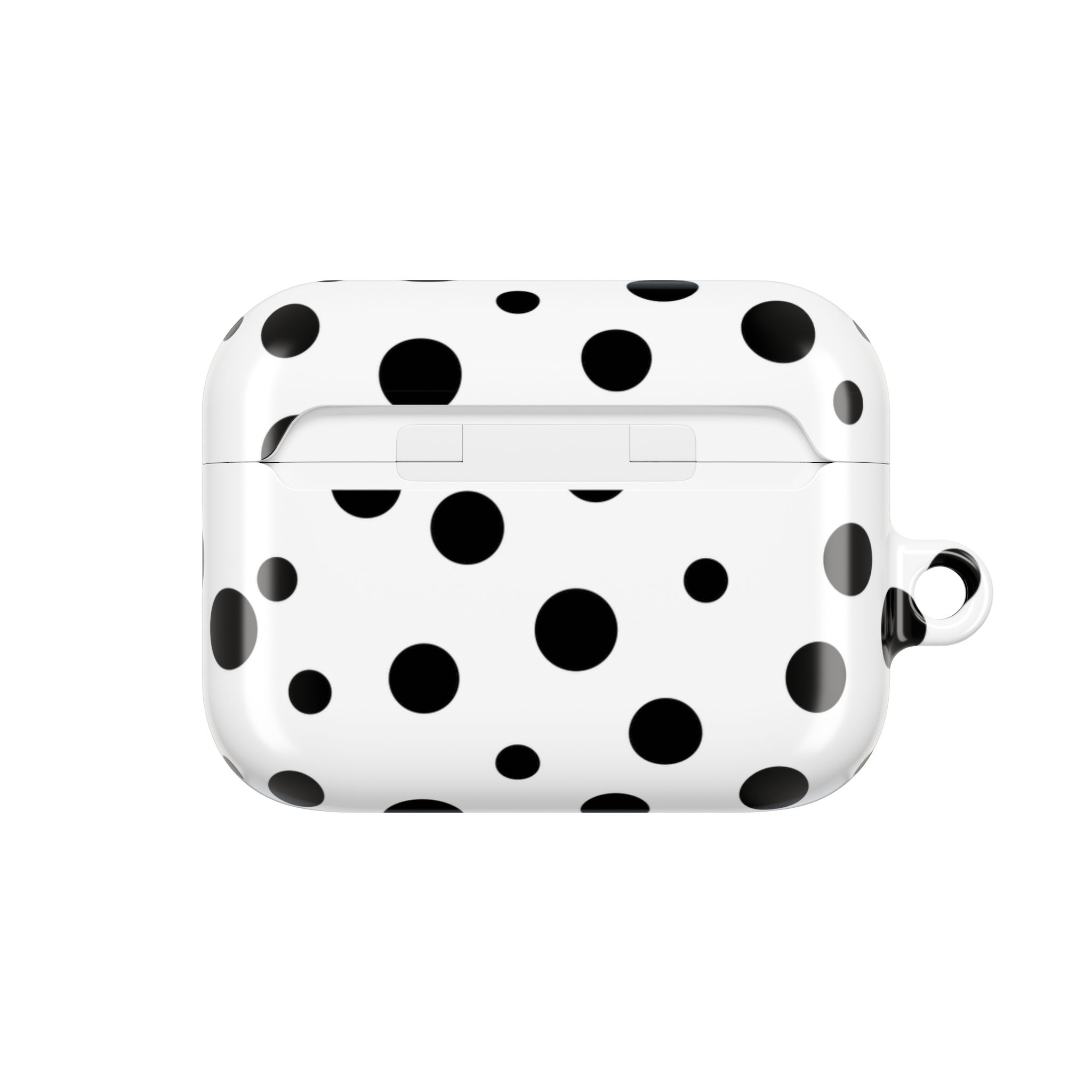 Black & White Polka Dot AirPods Case Cover with Keyring - Image 15