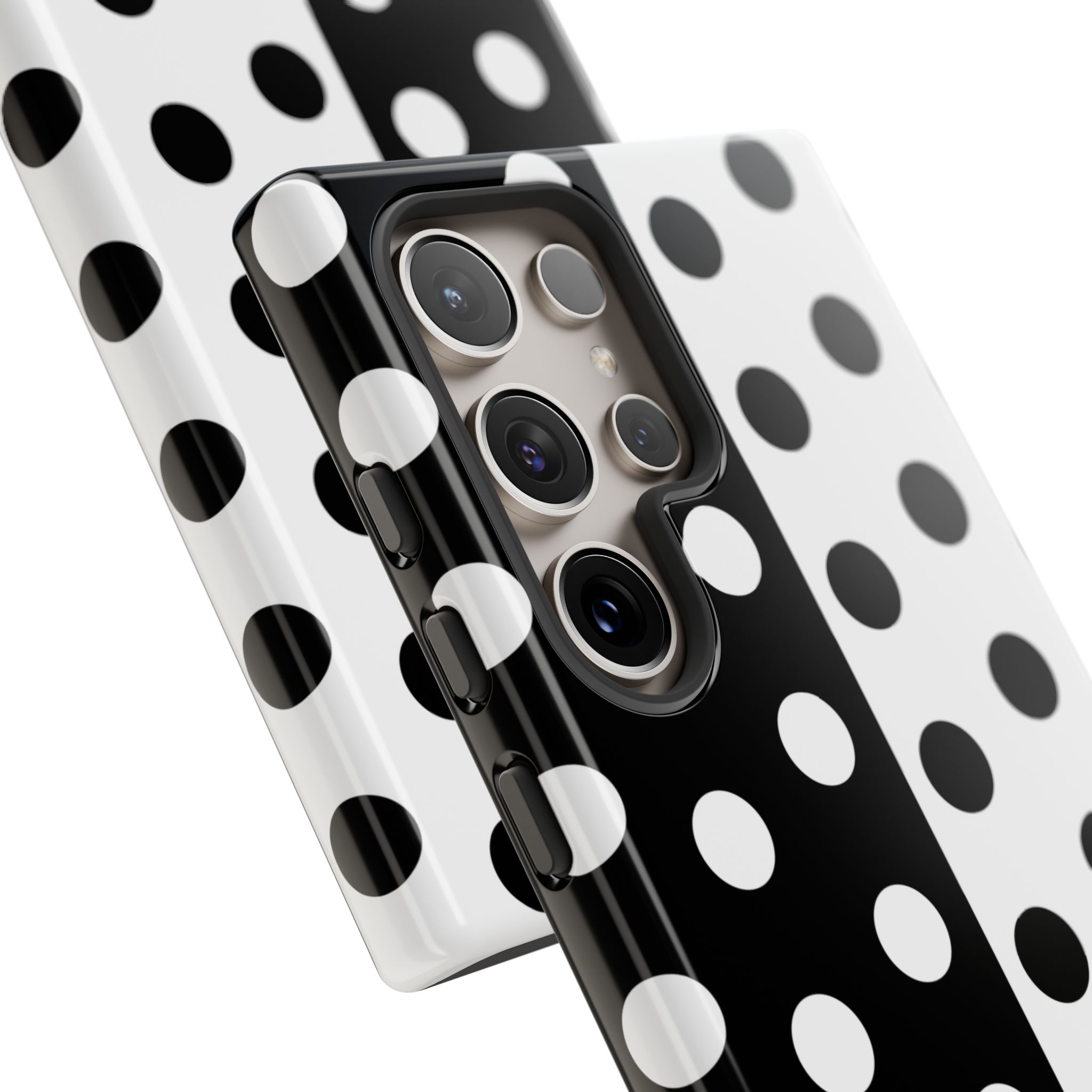 Polka Dot Black & White Split Design Phone Case — Cellfinds - Image 52