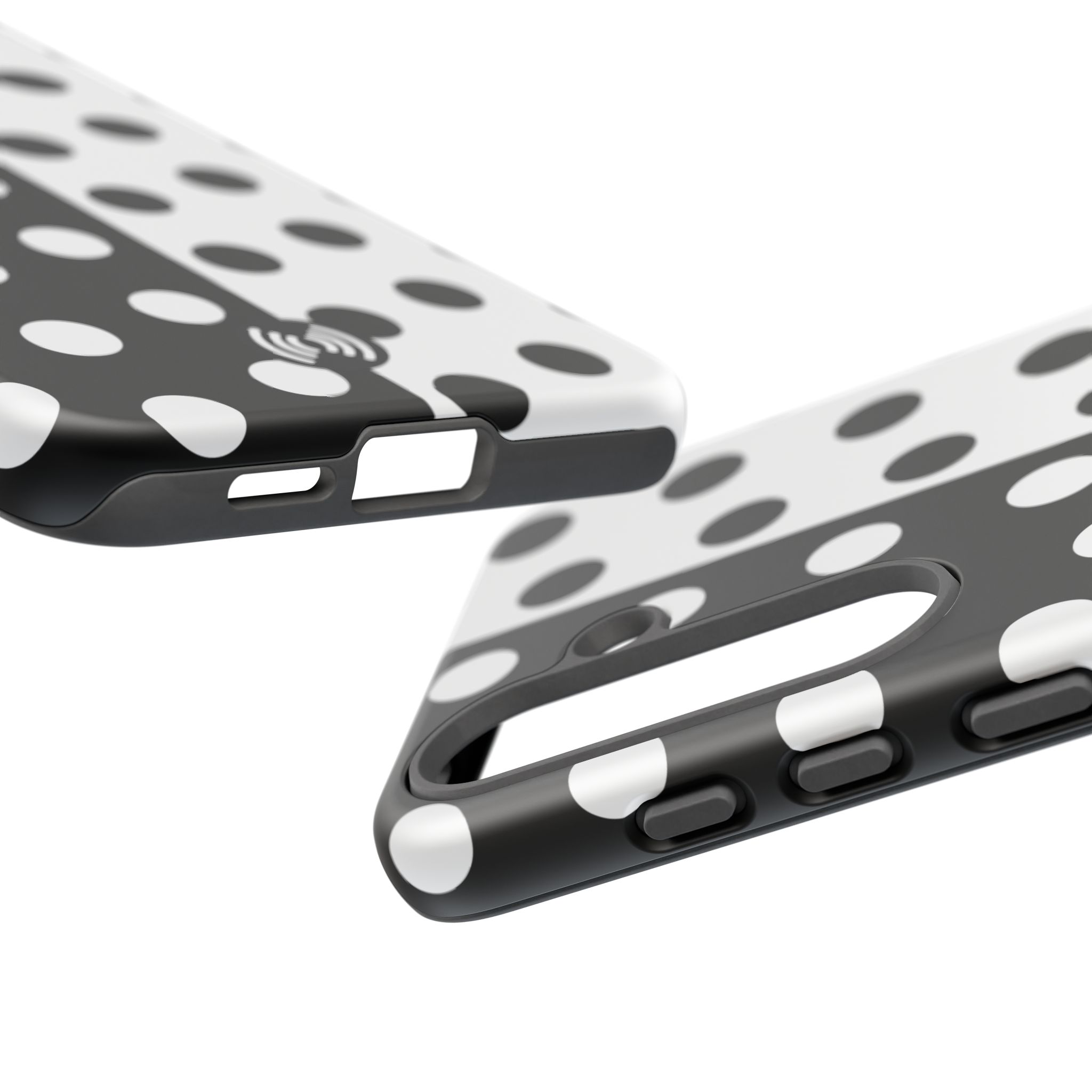 Polka Dot Black & White Split Design Phone Case — Cellfinds - Image 97