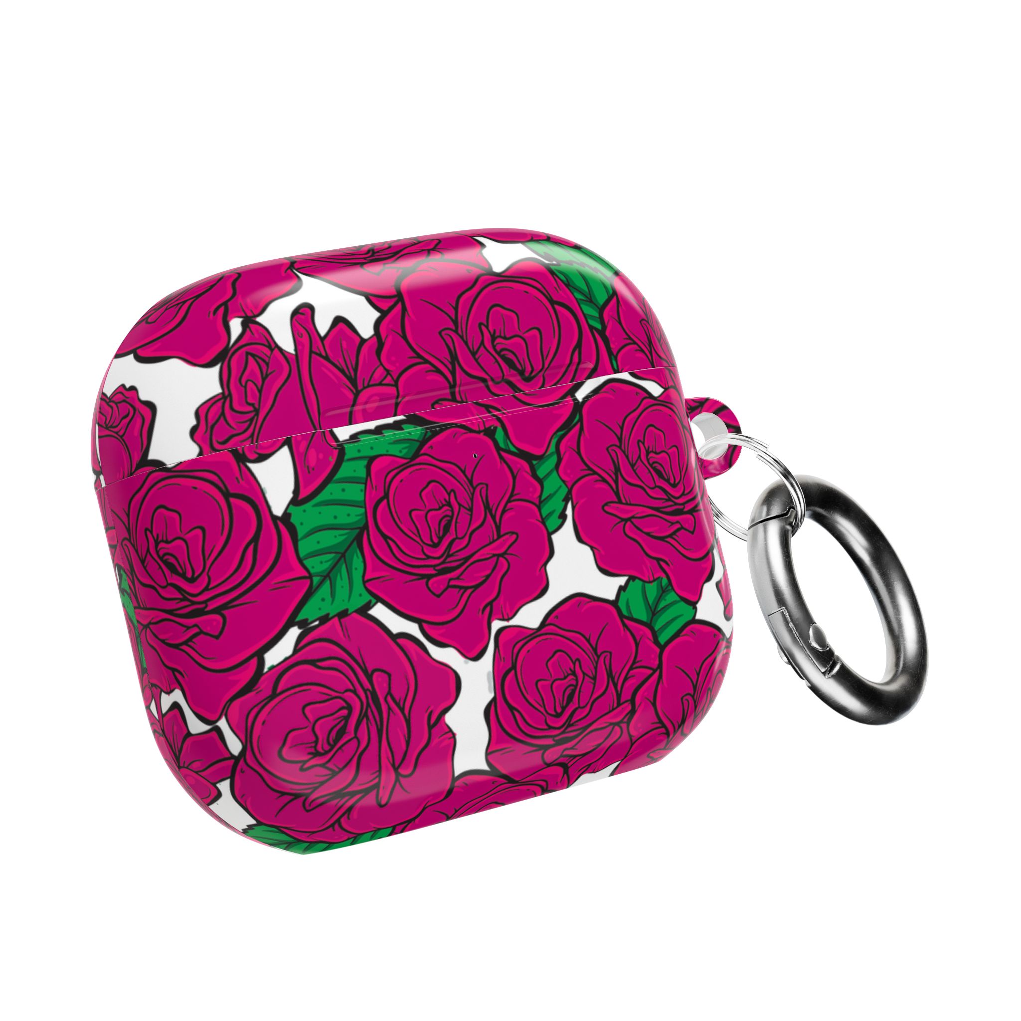 Magenta Rose AirPods Case with Keyring - Image 4