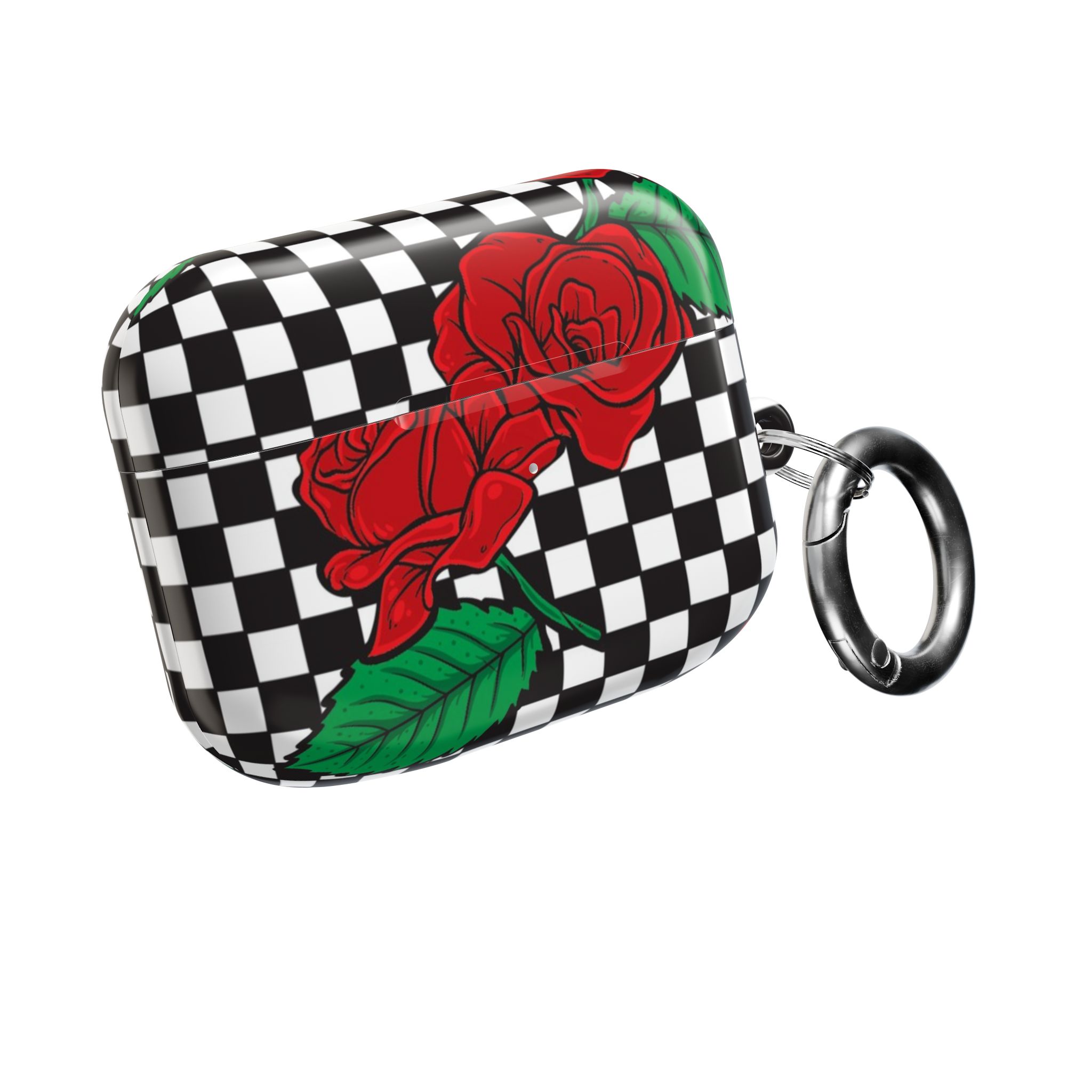 Checkerboard Rose AirPods Case with Keyring - Image 12