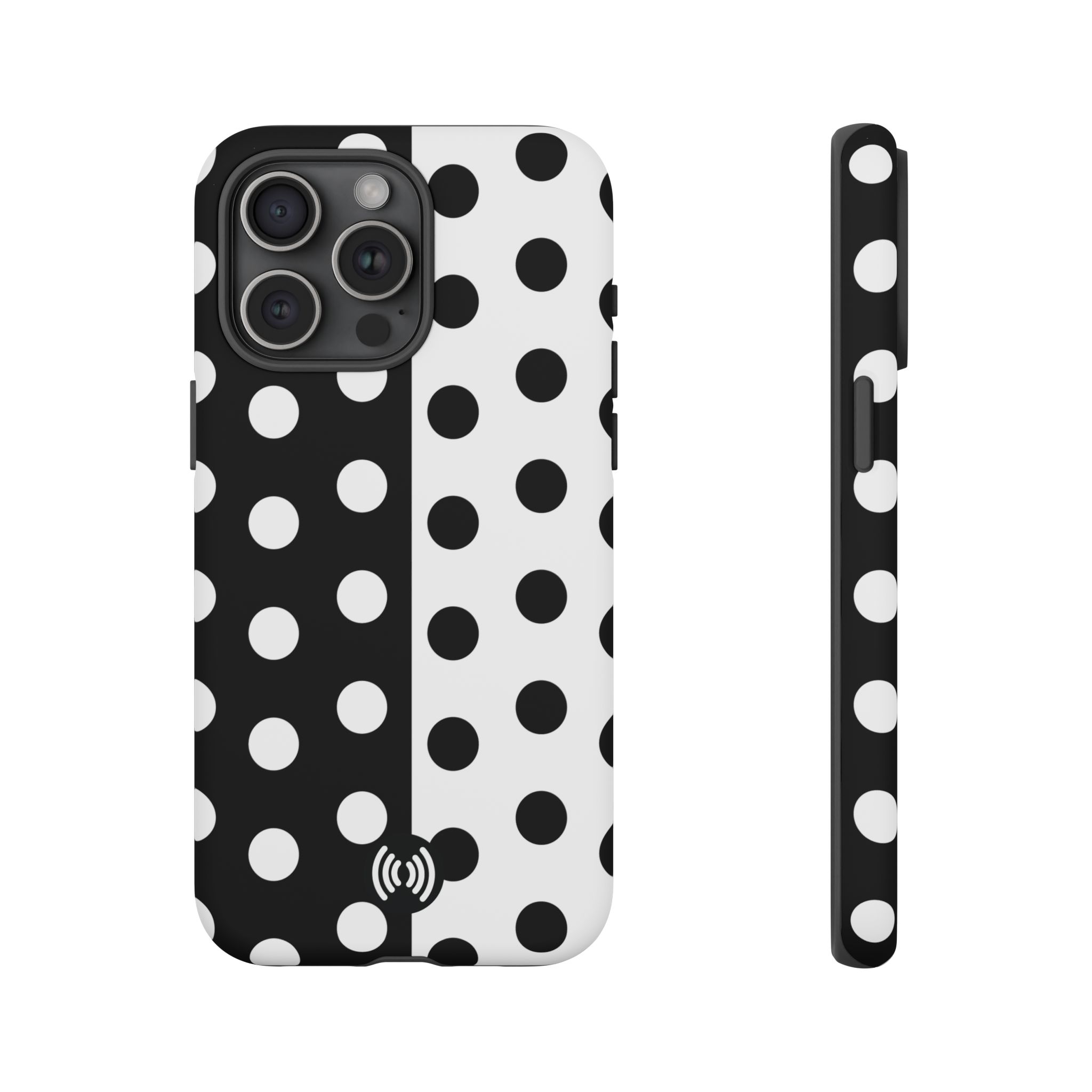 Polka Dot Black & White Split Design Phone Case — Cellfinds - Image 33