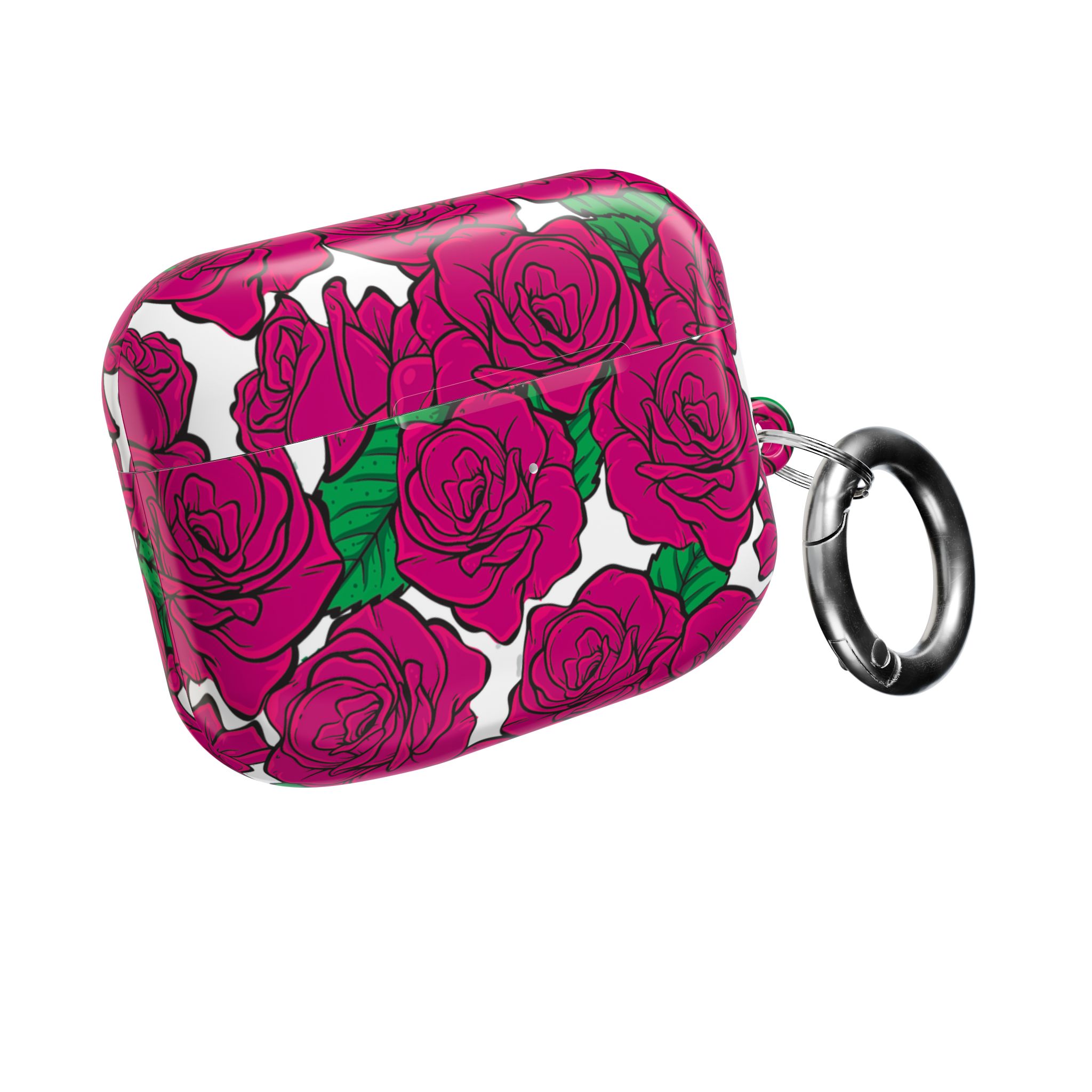 Magenta Rose AirPods Case with Keyring - Image 12