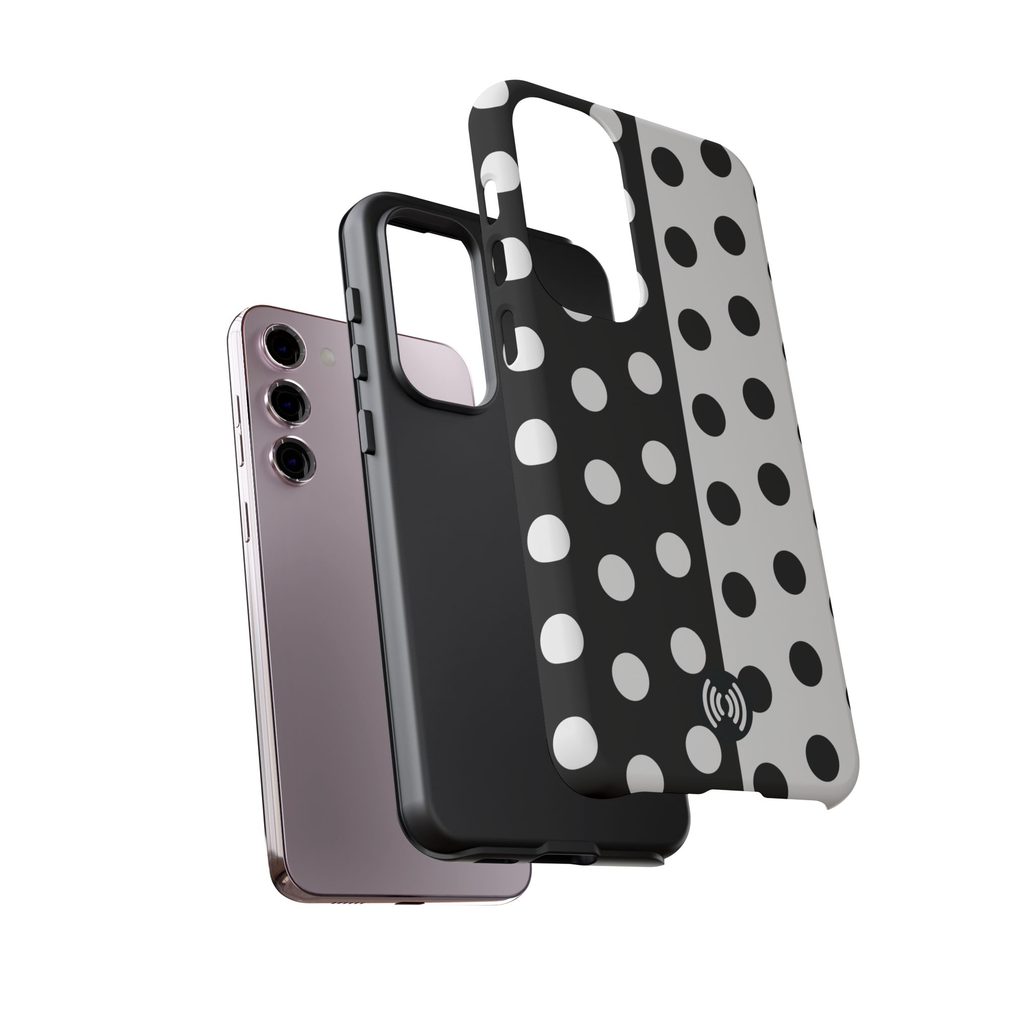 Polka Dot Black & White Split Design Phone Case — Cellfinds - Image 12