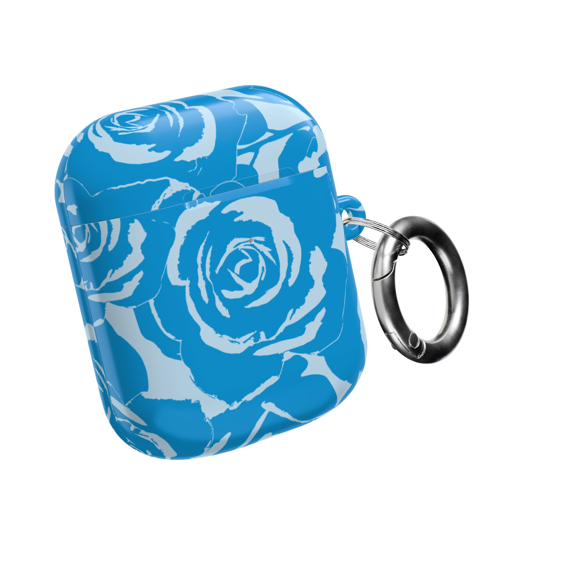 Blue Floral AirPods Case | Soft Aesthetic Earbud Case with Keychain - Image 20