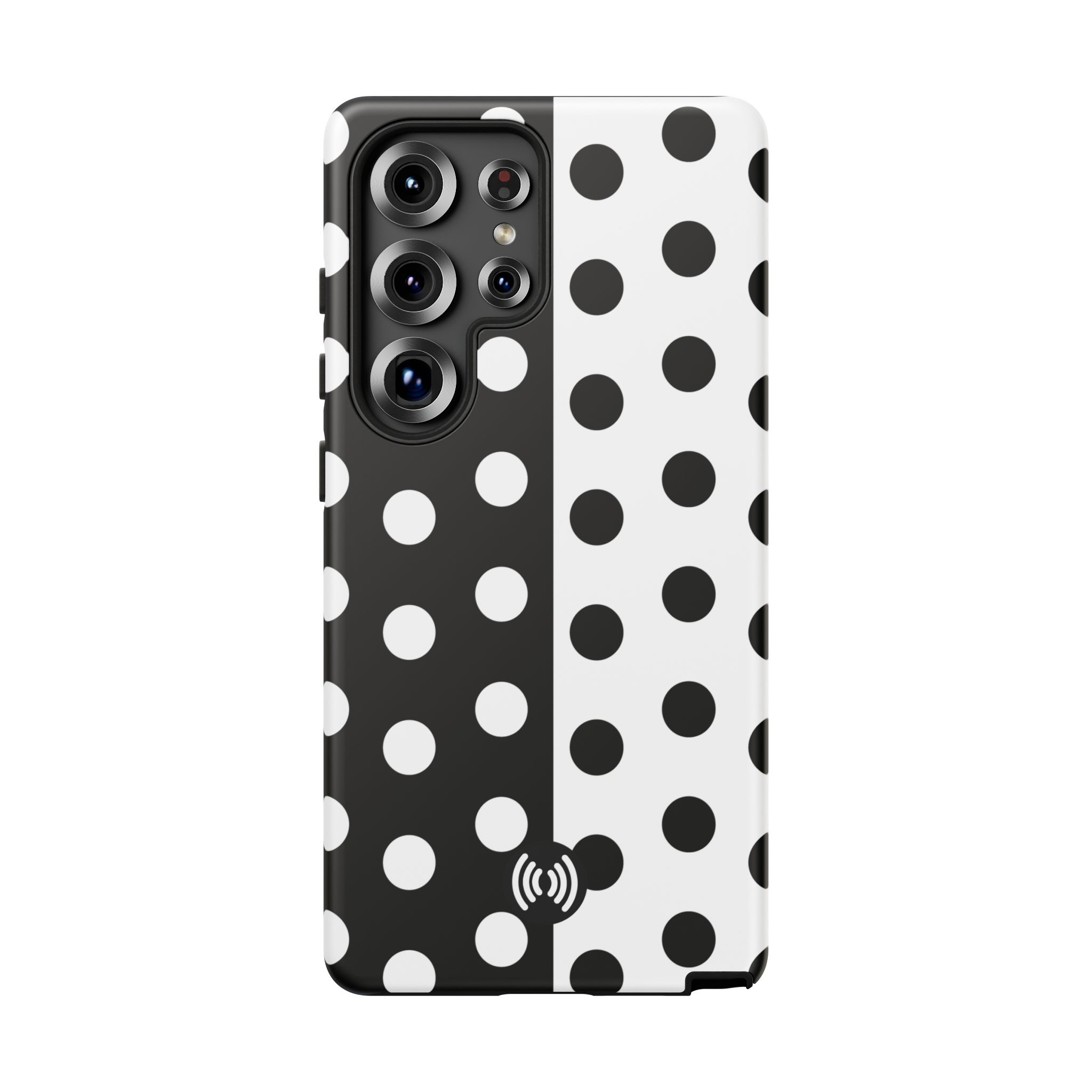 Polka Dot Black & White Split Design Phone Case — Cellfinds - Image 103