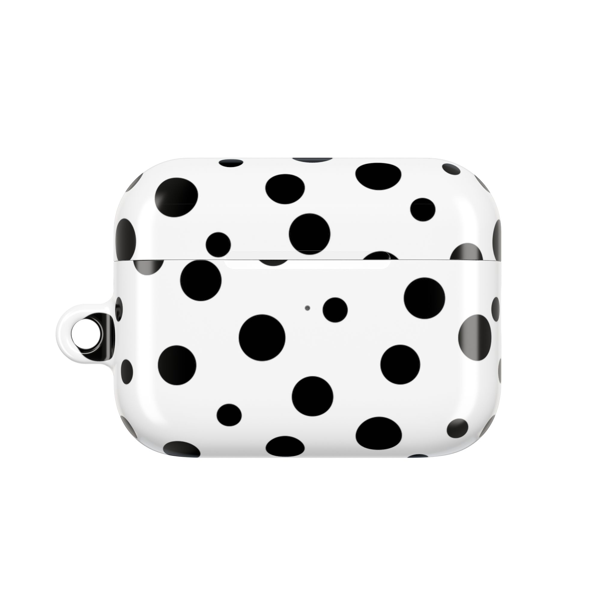Black & White Polka Dot AirPods Case Cover with Keyring - Image 14