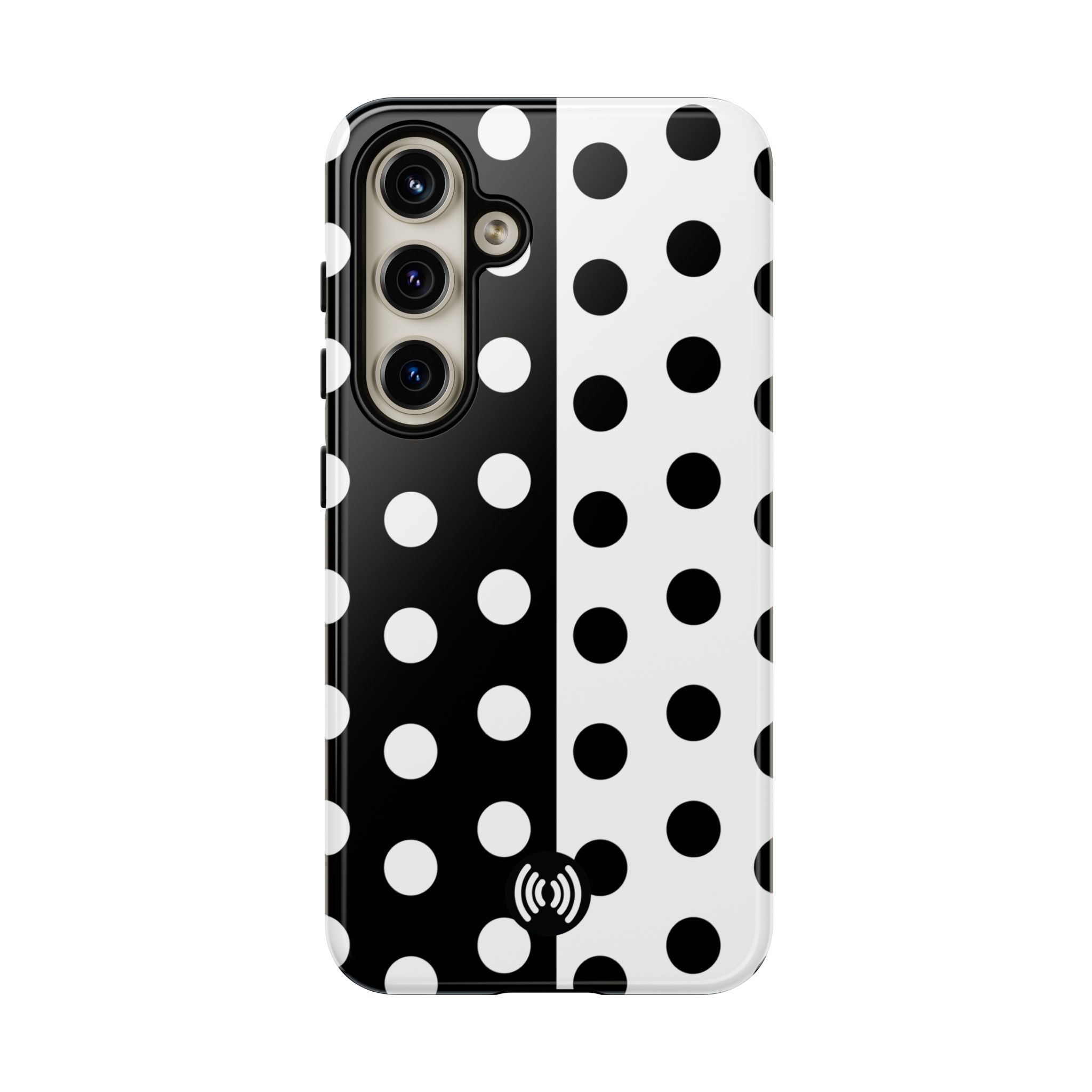Polka Dot Black & White Split Design Phone Case — Cellfinds - Image 35
