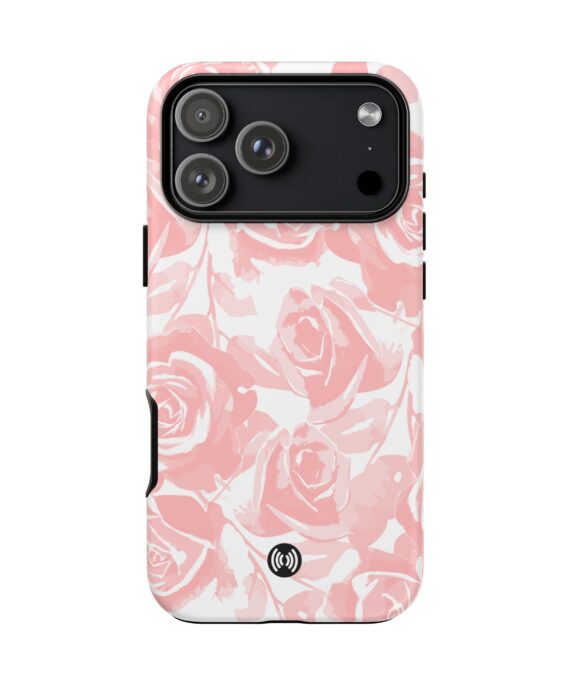 Blush-pink rose floral phone case on a soft white background by CellFinds