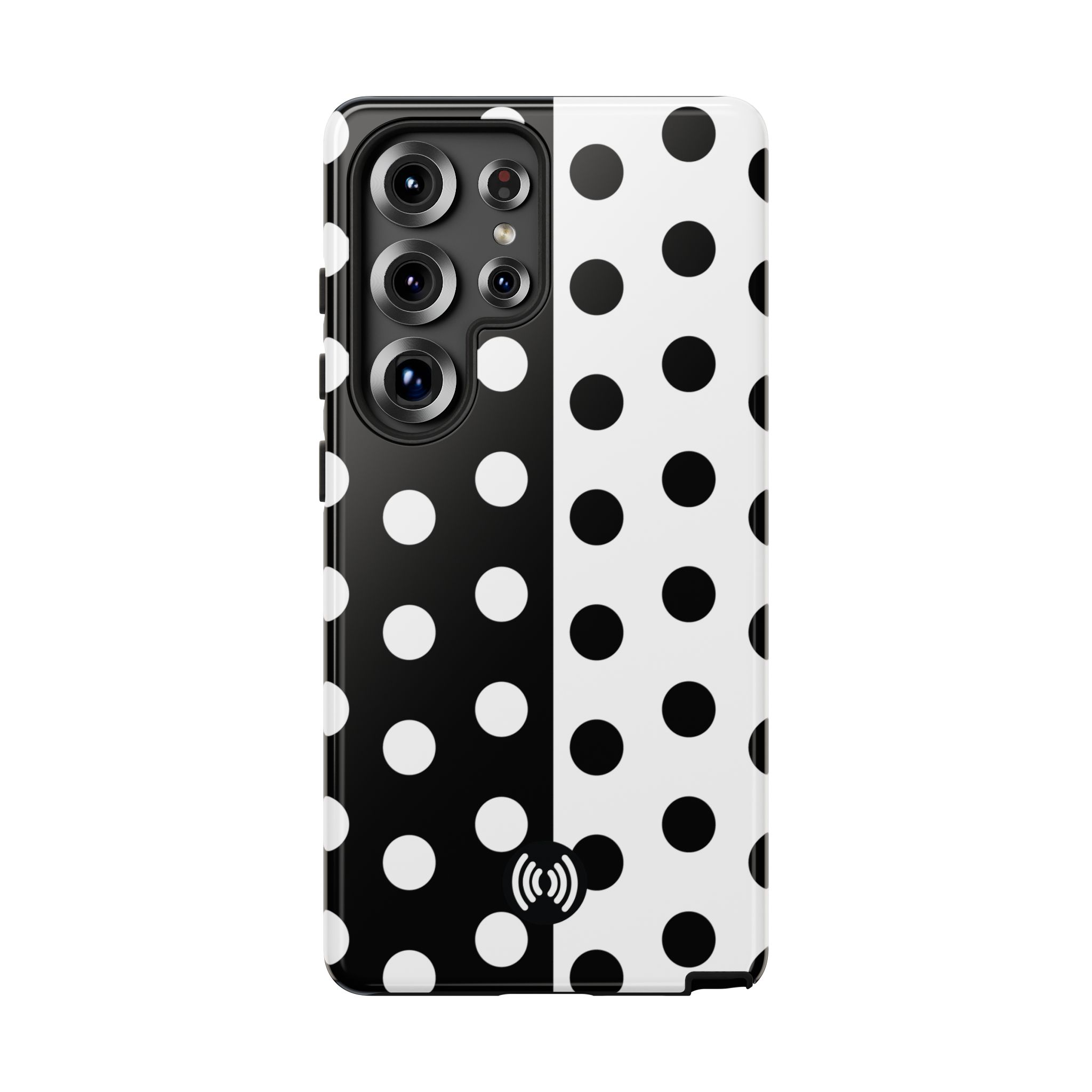 Polka Dot Black & White Split Design Phone Case — Cellfinds - Image 99