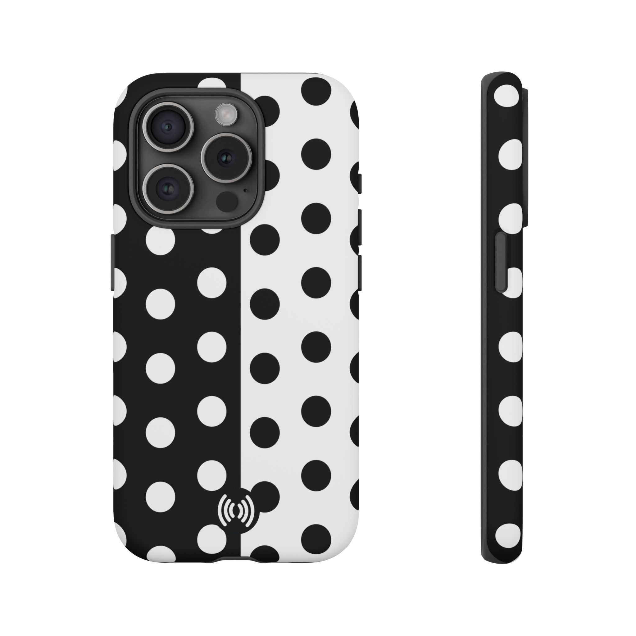Polka Dot Black & White Split Design Phone Case — Cellfinds - Image 29