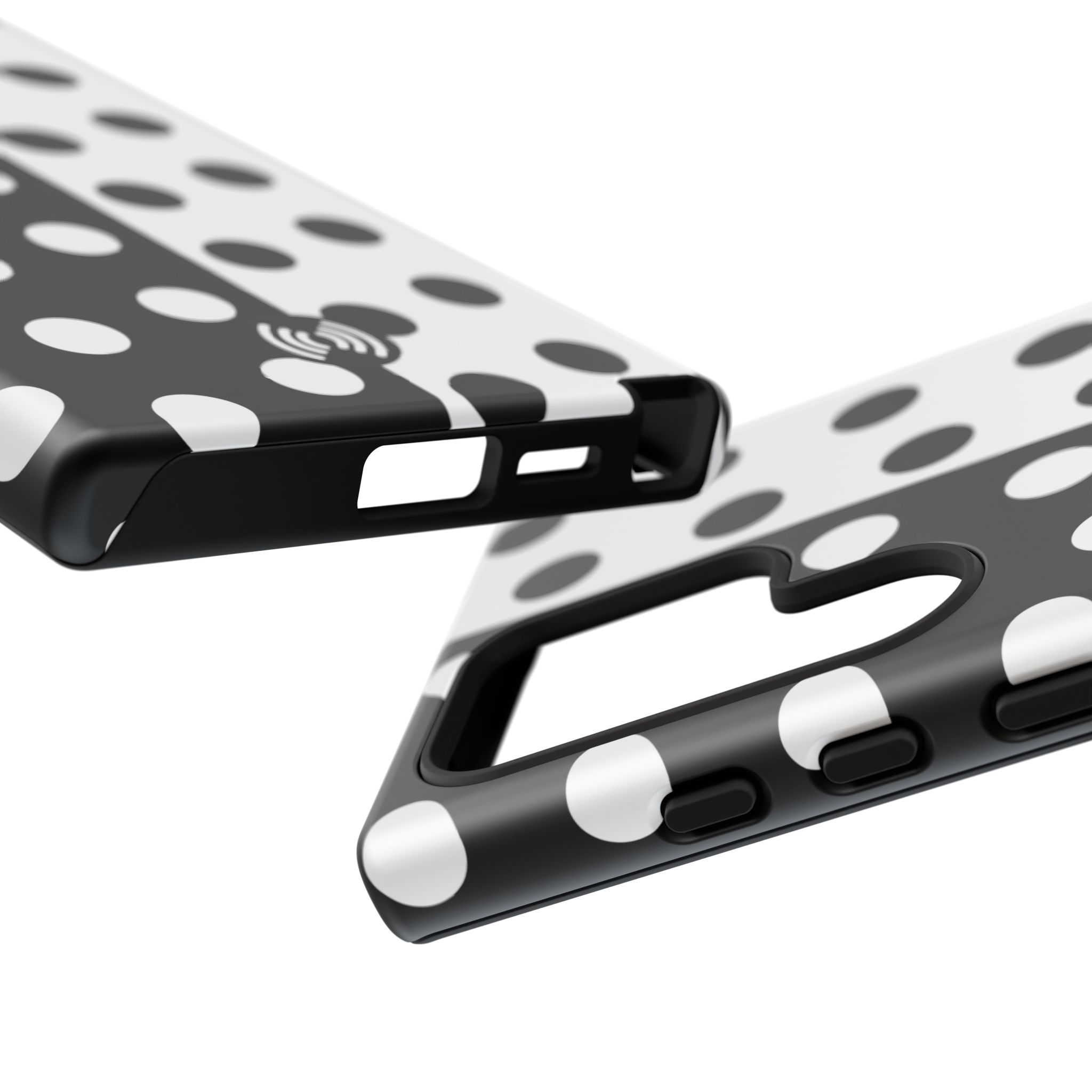 Polka Dot Black & White Split Design Phone Case — Cellfinds - Image 57