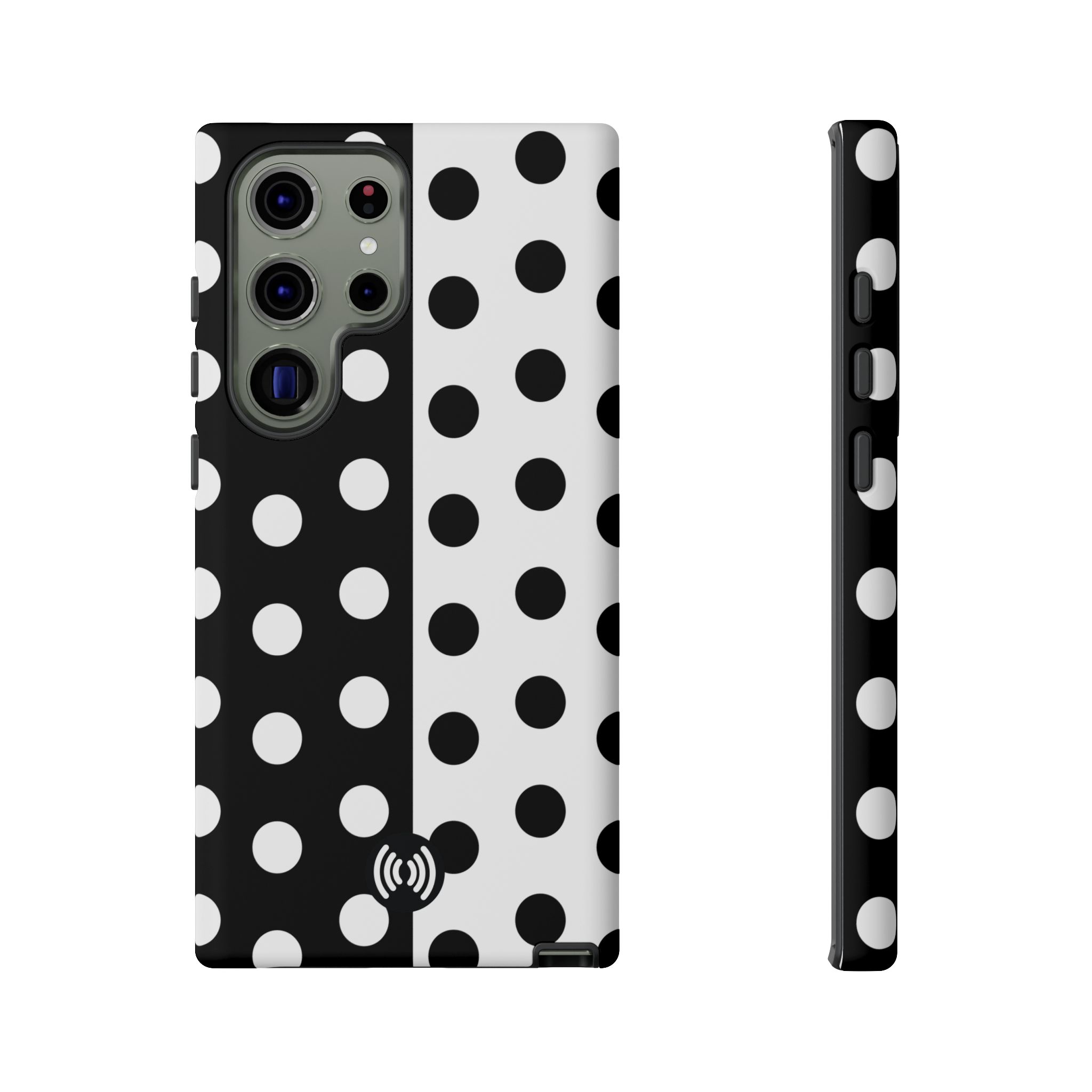 Polka Dot Black & White Split Design Phone Case — Cellfinds - Image 16