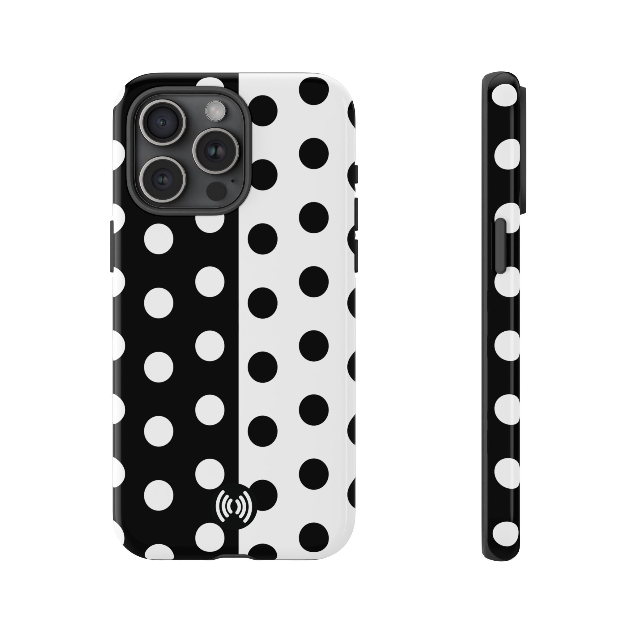 Polka Dot Black & White Split Design Phone Case — Cellfinds - Image 31