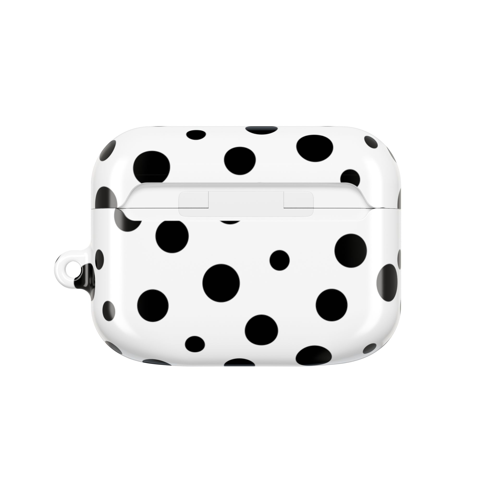 Black & White Polka Dot AirPods Case Cover with Keyring - Image 11
