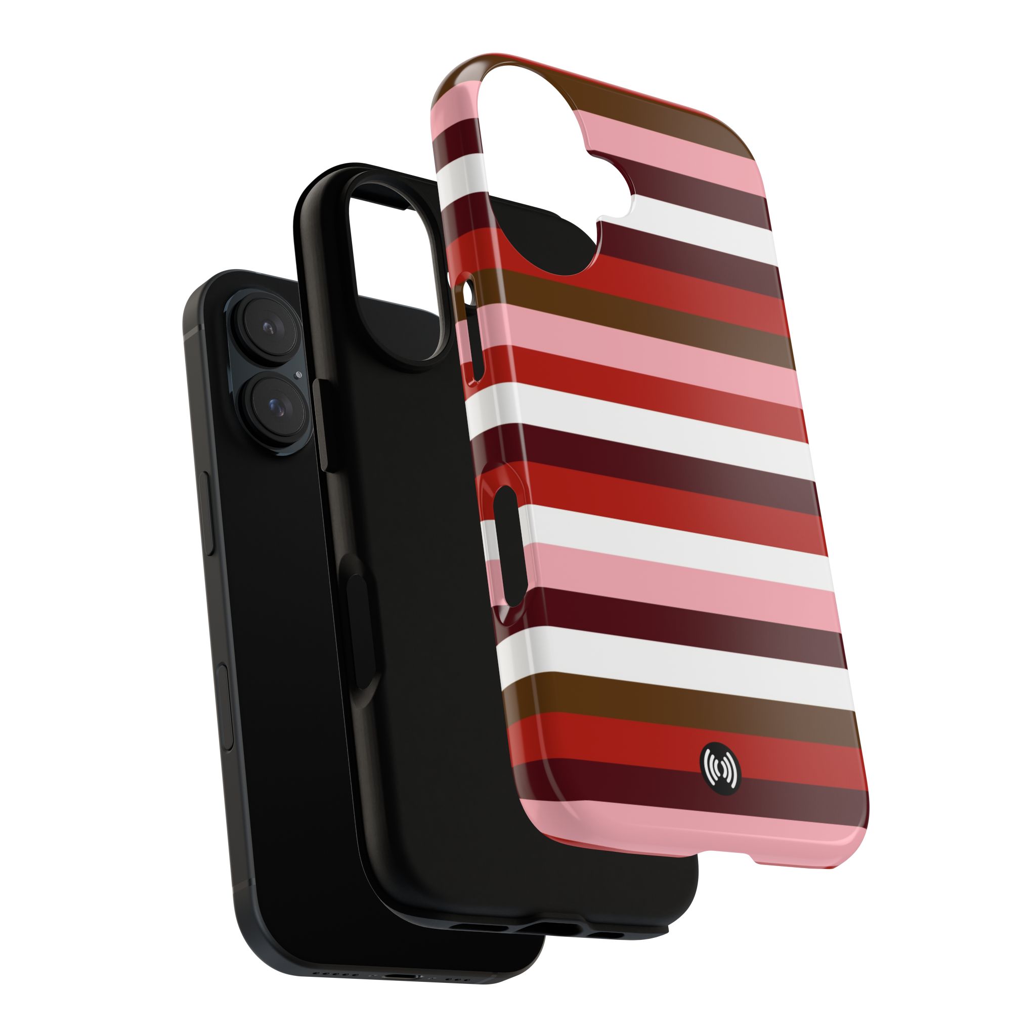 Striped Red & Pink Phone Case for iPhone Models & Samsung - Image 4