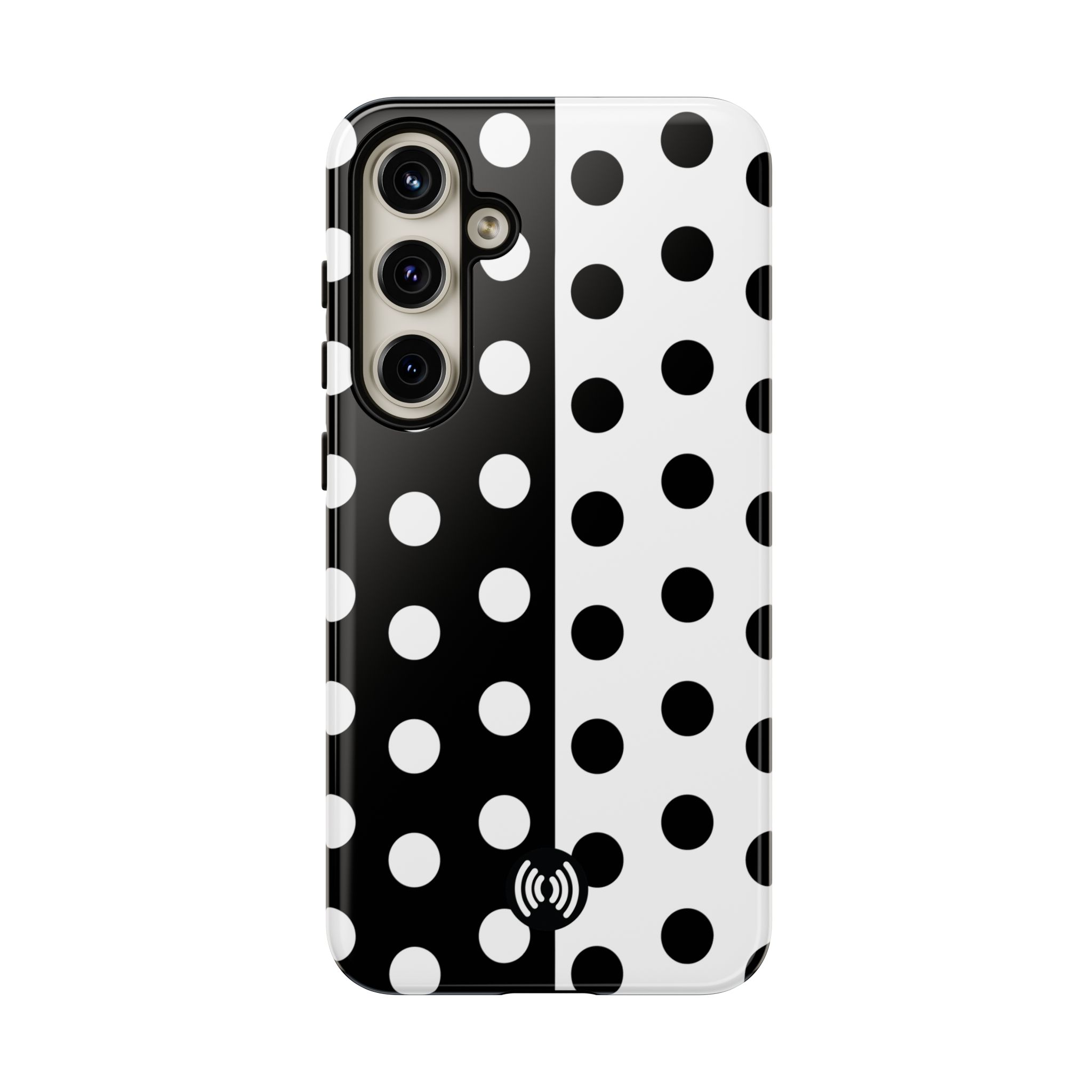 Polka Dot Black & White Split Design Phone Case — Cellfinds - Image 43