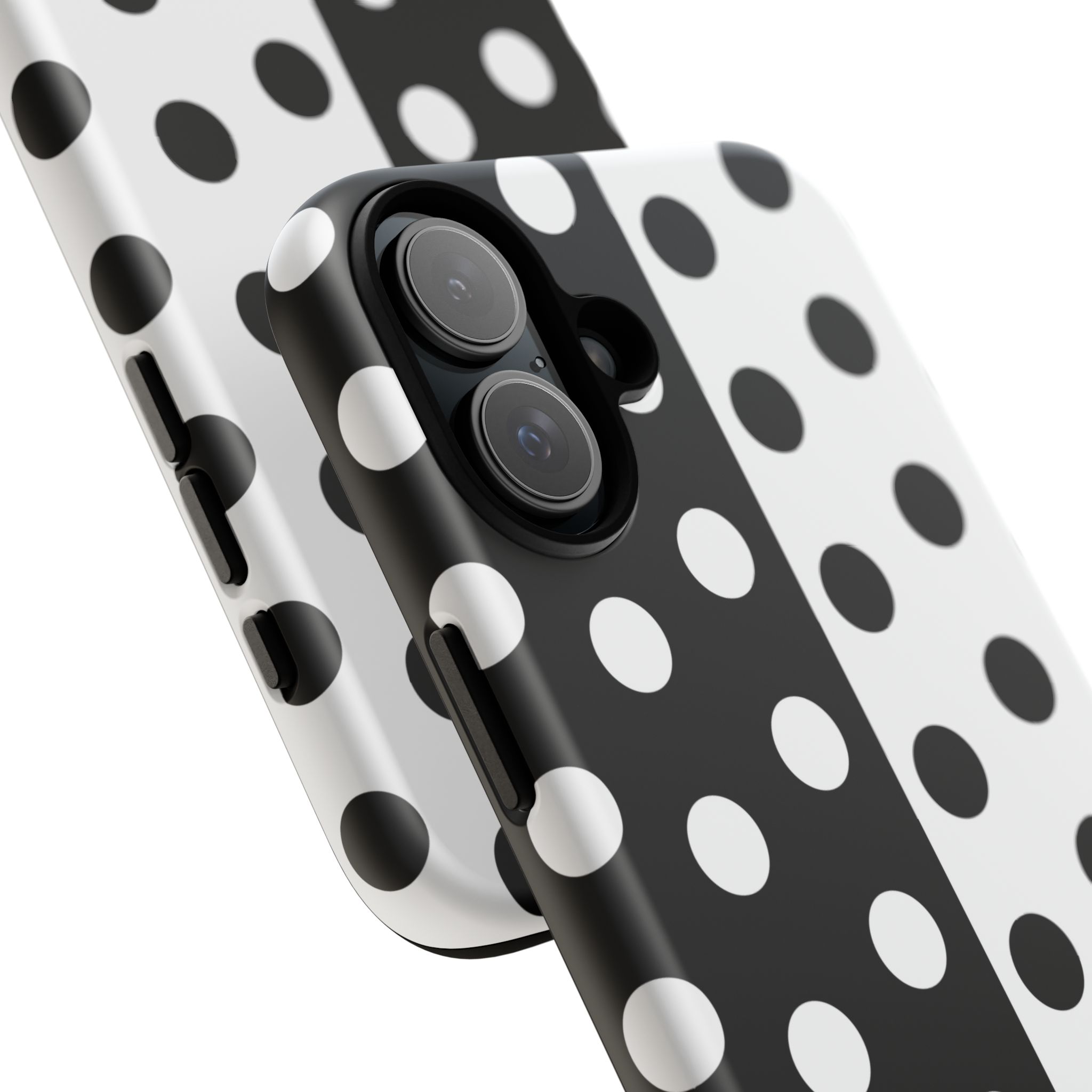 Polka Dot Black & White Split Design Phone Case — Cellfinds - Image 69