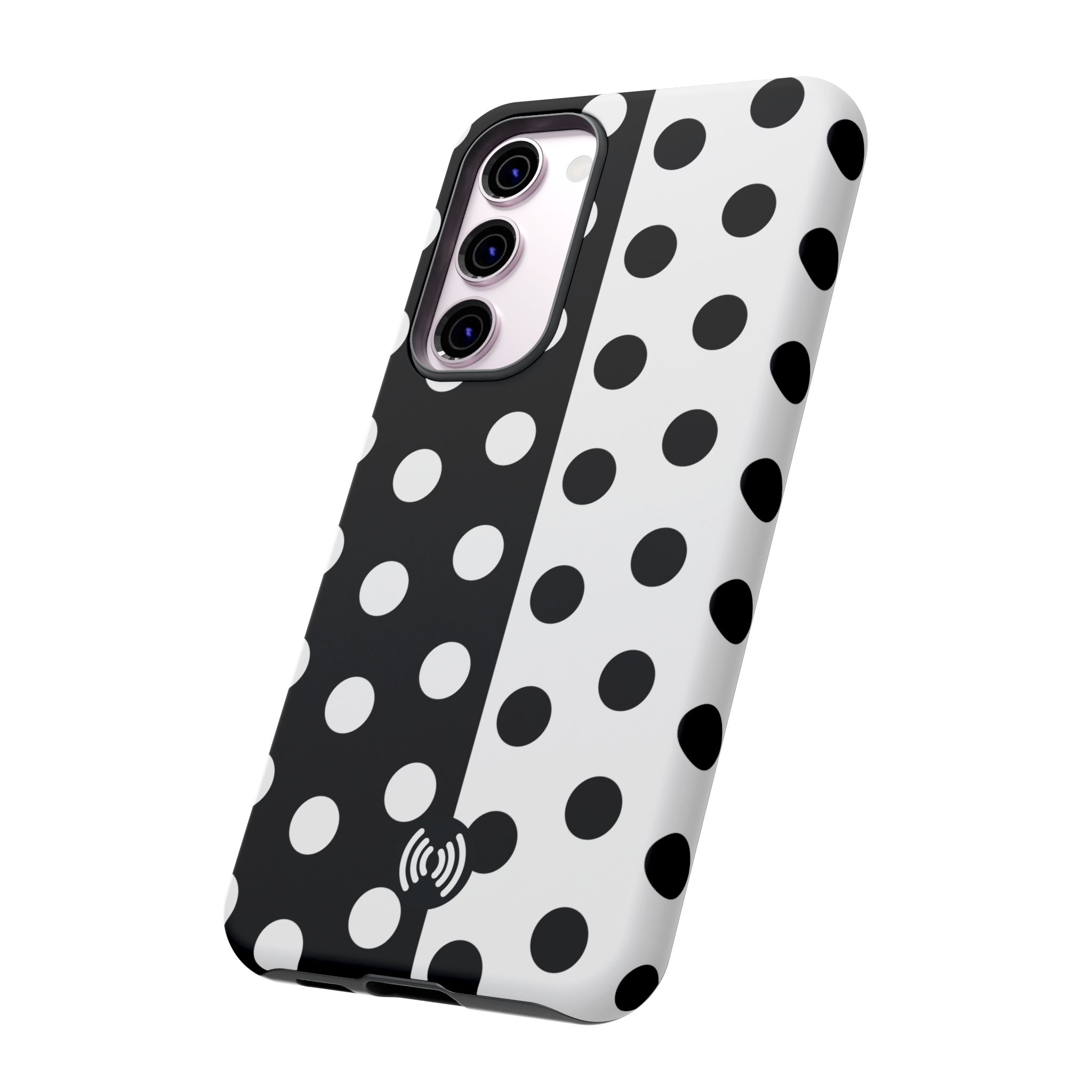 Polka Dot Black & White Split Design Phone Case — Cellfinds - Image 11