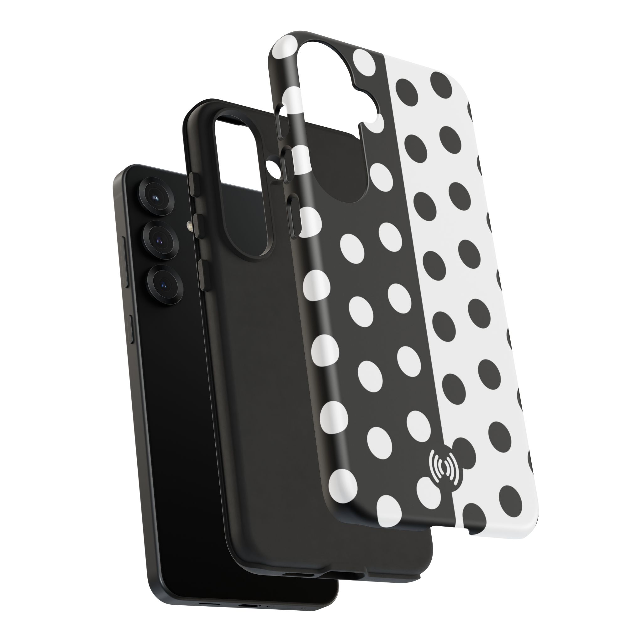 Polka Dot Black & White Split Design Phone Case — Cellfinds - Image 98